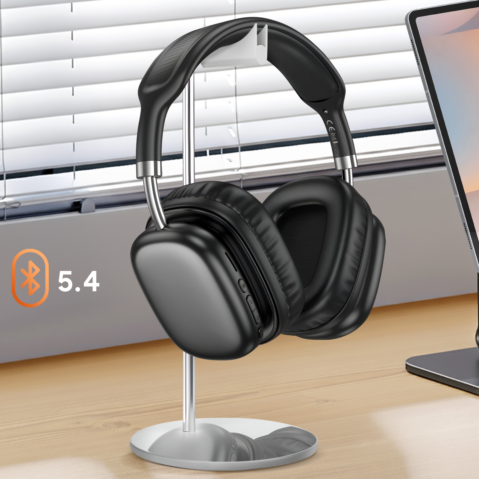Casque Bluetooth Hmusic Oreillette Sans Fil V5.4 - Charge Rapide USB-C, 20H Autonomie, Micro ENC - Idéal Conduite, Camionneurs, Bureau (Noir)