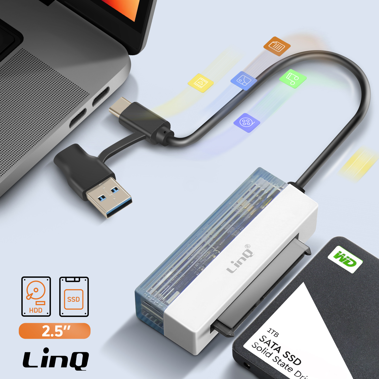 0,5 M Micro-USB Cavo Adattatore Completamente Cablato Con 5 - Foto 10