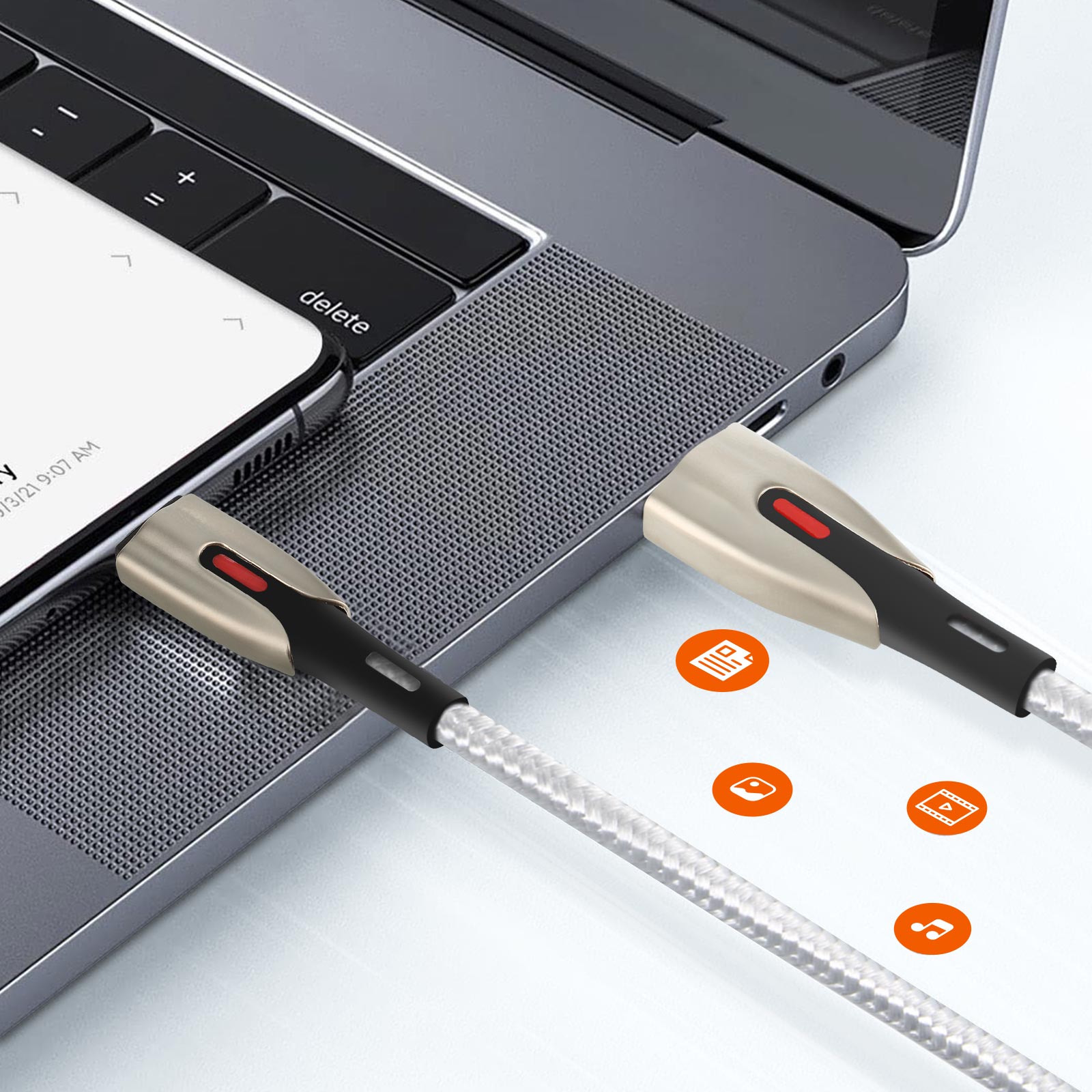 Cavo USB C – USB A 1.8 Metri, Intrecciato In Nylon, Ricarica Rapida E Trasferimento Dati, Compatibile Con IPhone, Samsung, Google