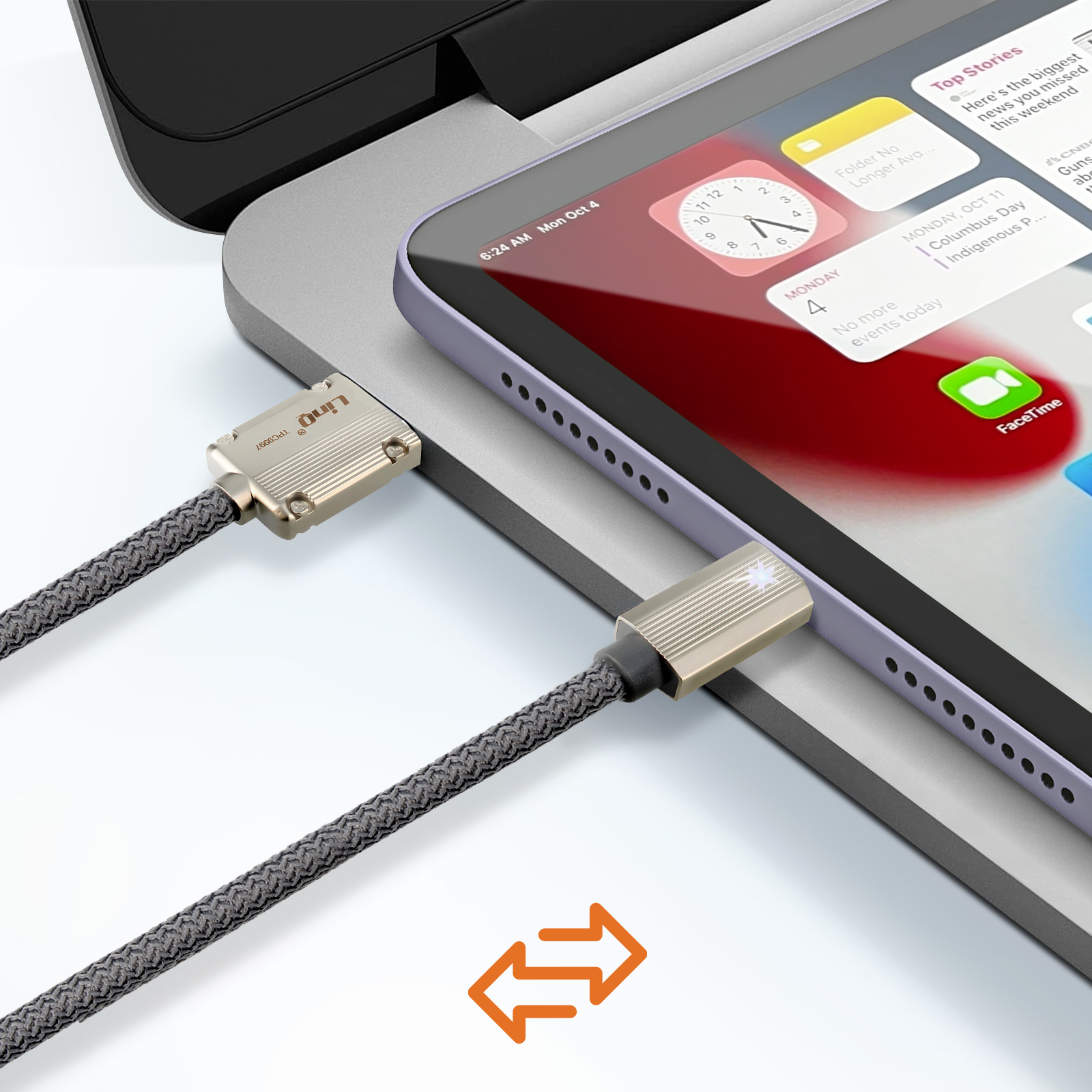 CY Cavo dati USB 2.0 ad angolo, da USB-C a USB-C, ultra sottile