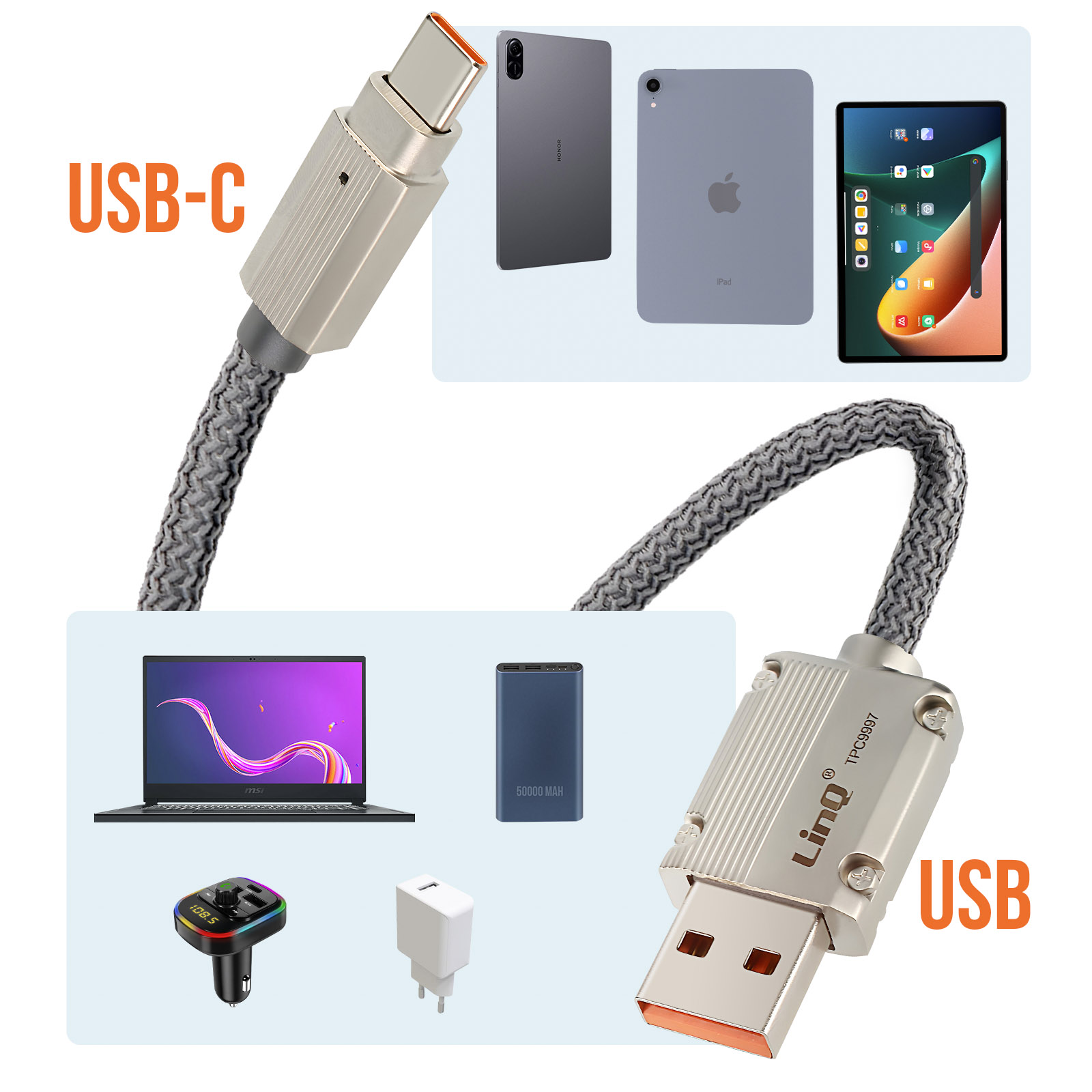 CY Cavo Dati USB 2.0 Ad Angolo, Da USB-C A USB-C, Ultra Sottile