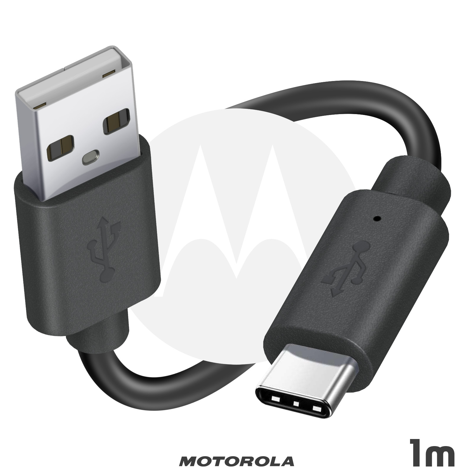 Cavo USB 3.1 Tipo C Da 1m Nero Per Motorola Moto E13, Adattatore Per PC E Ricarica, Plug And Play, Trasferimento Dati - 2