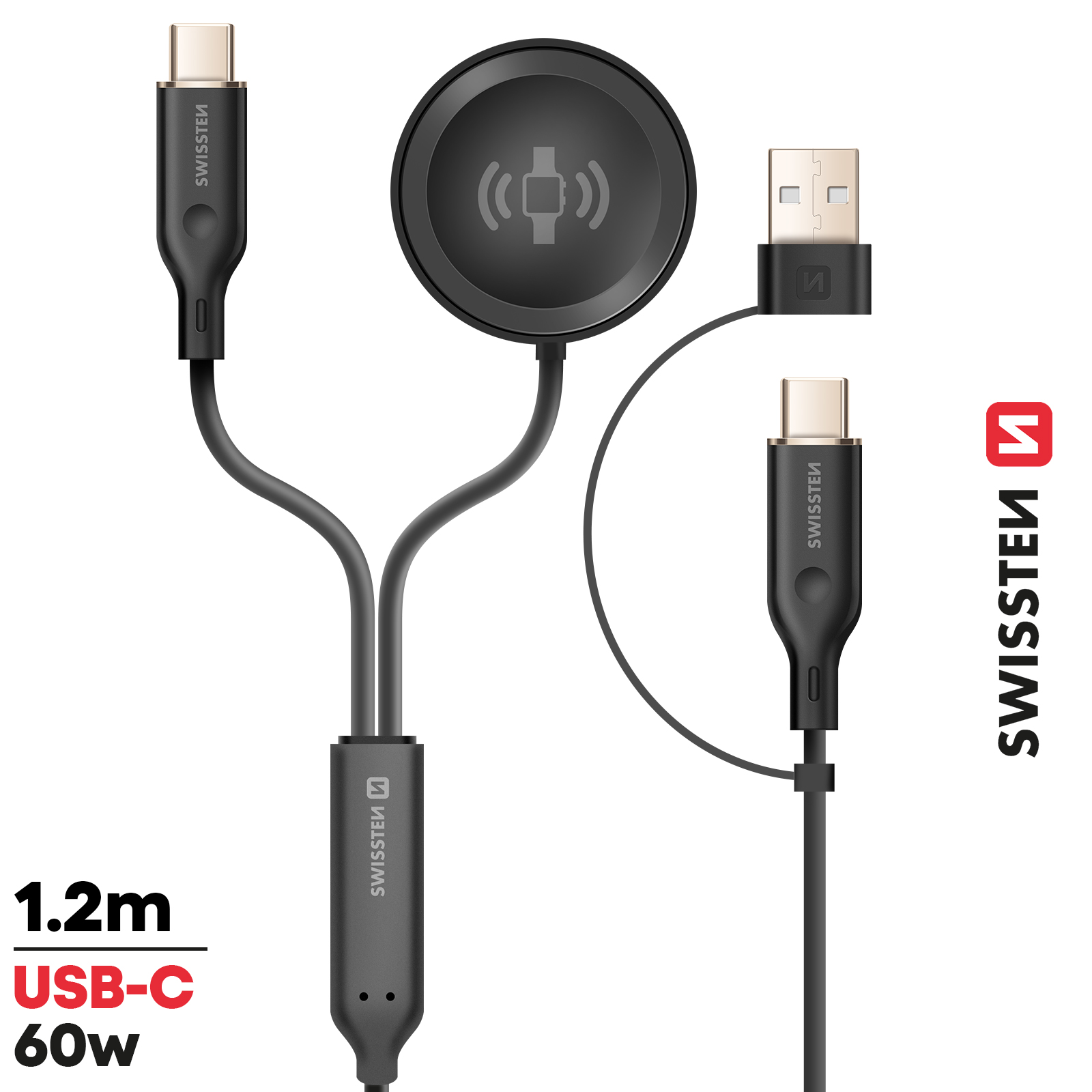 Cavo Multiplo 2 In 1 Per Garmin - Ricarica Rapida USB/USB-C Con 2 Tappi Antipolvere, Compatibile Fenix, Venu, Forerunner - 5