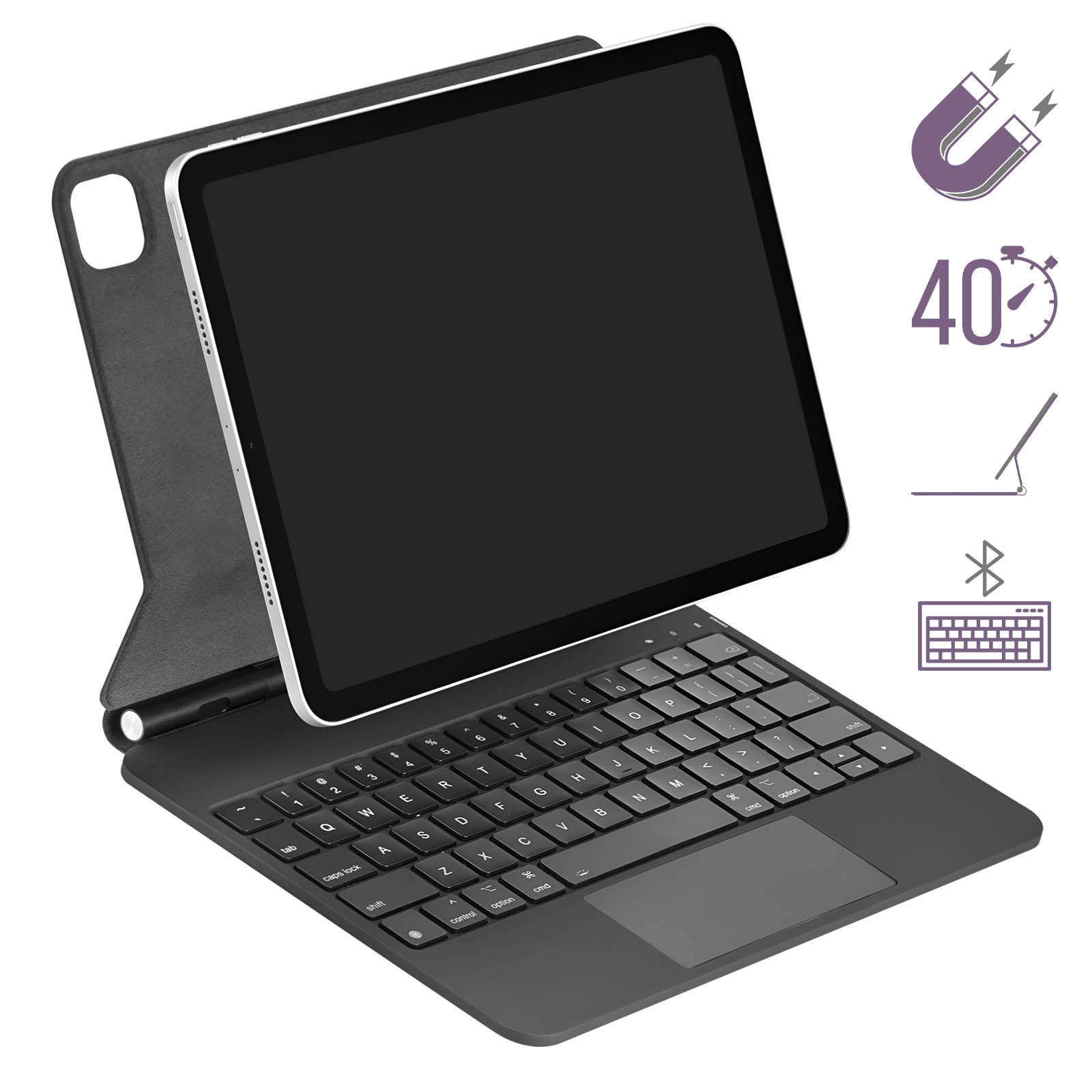 Coque Clavier Bluetooth Pour IPad Pro 12.9 (6e/5e/4e/3e Gen) – AZERTY Français, Rétroéclairage 7 Couleurs, Trackpad - 11