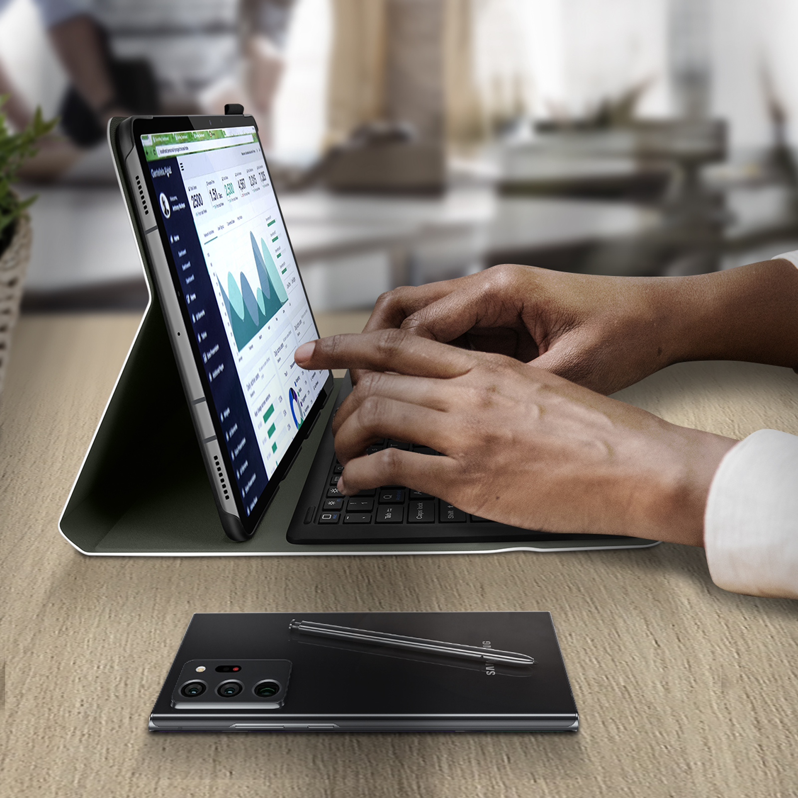 Tastiera Bluetooth Universale Con Custodia Protettiva Per Tablet Da 7 Pollici - Pelle PU, Ricaricabile USB, Plug And Play - 2