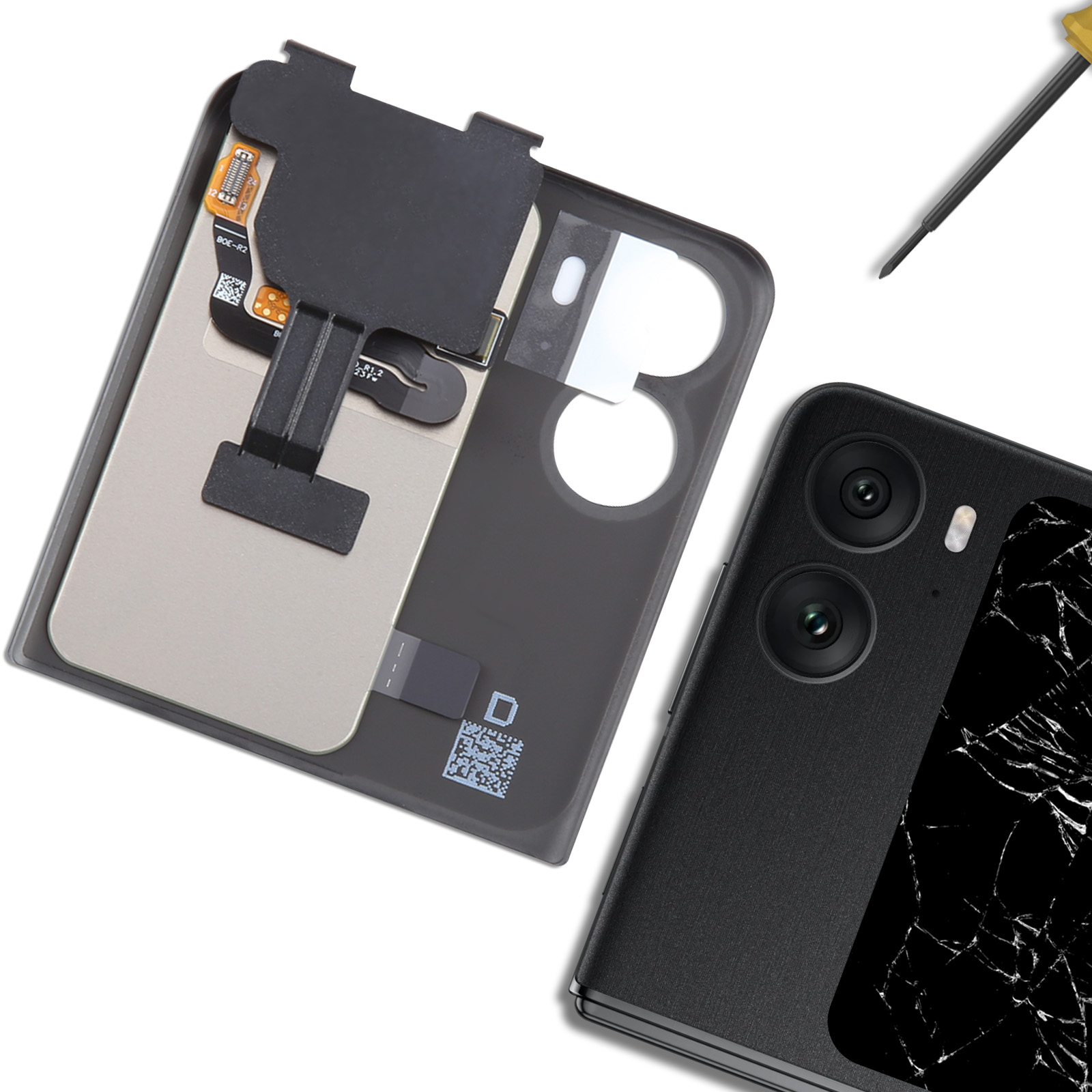 Original Ecran LCD Externe Noir pour OPPO Find N2 Flip