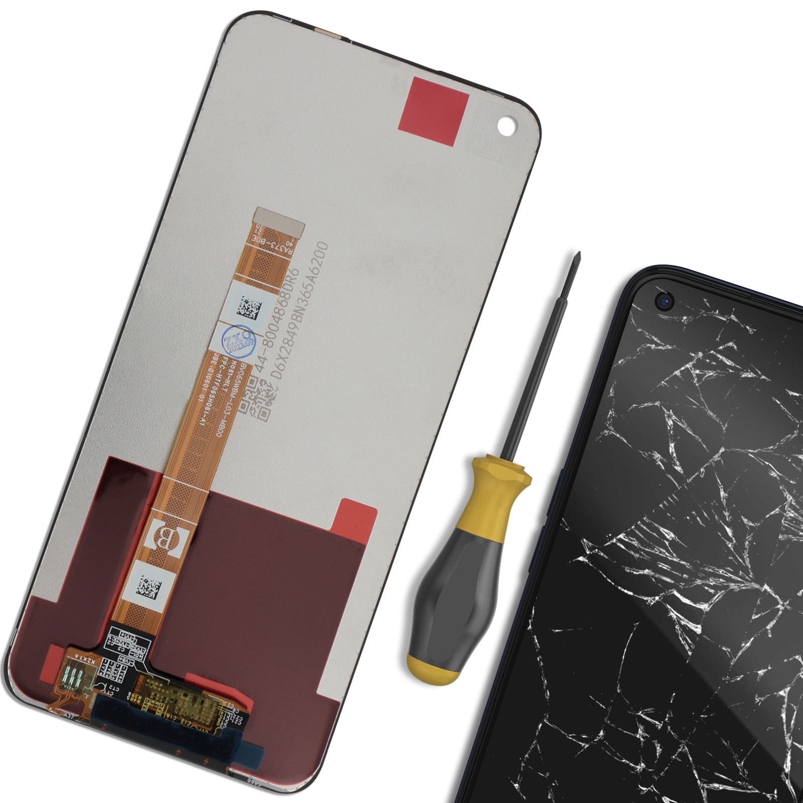 YHX-OU 6.5'' Nero Schermo per Oppo A53 CPH2127, CPH2131 Oppo A53s CPH2139, CPH2135 LCD Display Touch Screen Digitizer Ricambio Assembly con Utensili Inclusi E Vetro temperato