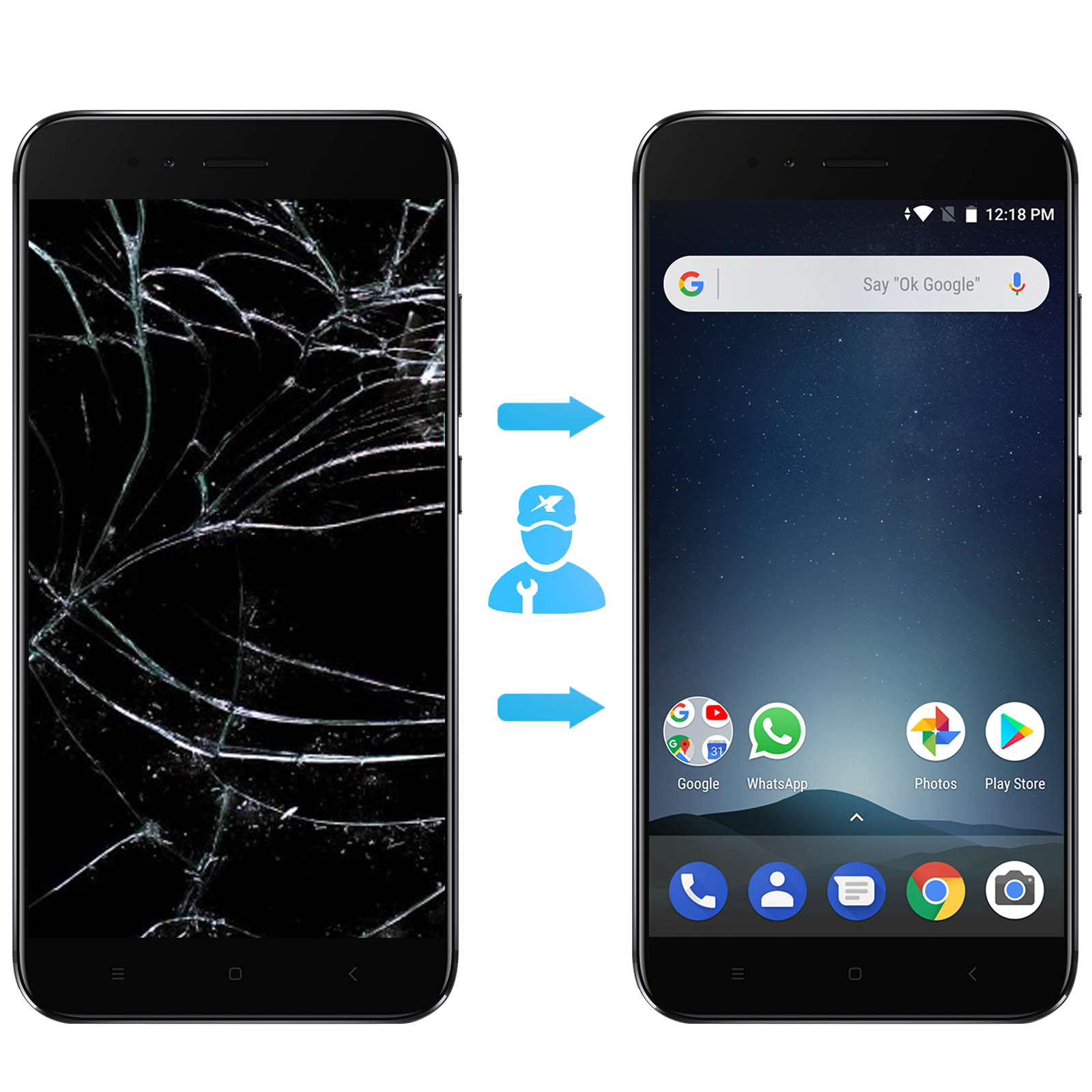 Écran LCD De Remplacement Pour Xiaomi Mi A1 - Noir - Neuf