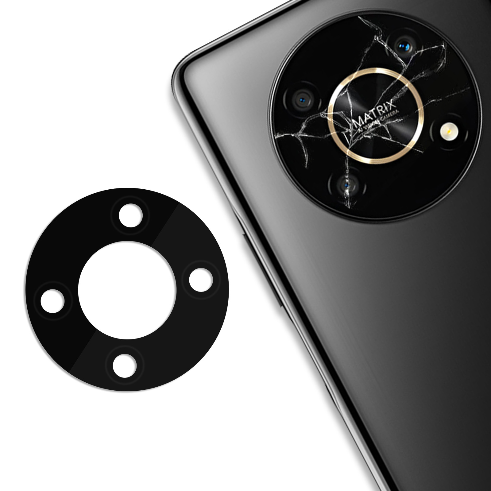 Lentille De Remplacement Pour Caméra Honor Magic 4 Pro - Objectif Noir - Pièce Détachée Neuve Et Générique