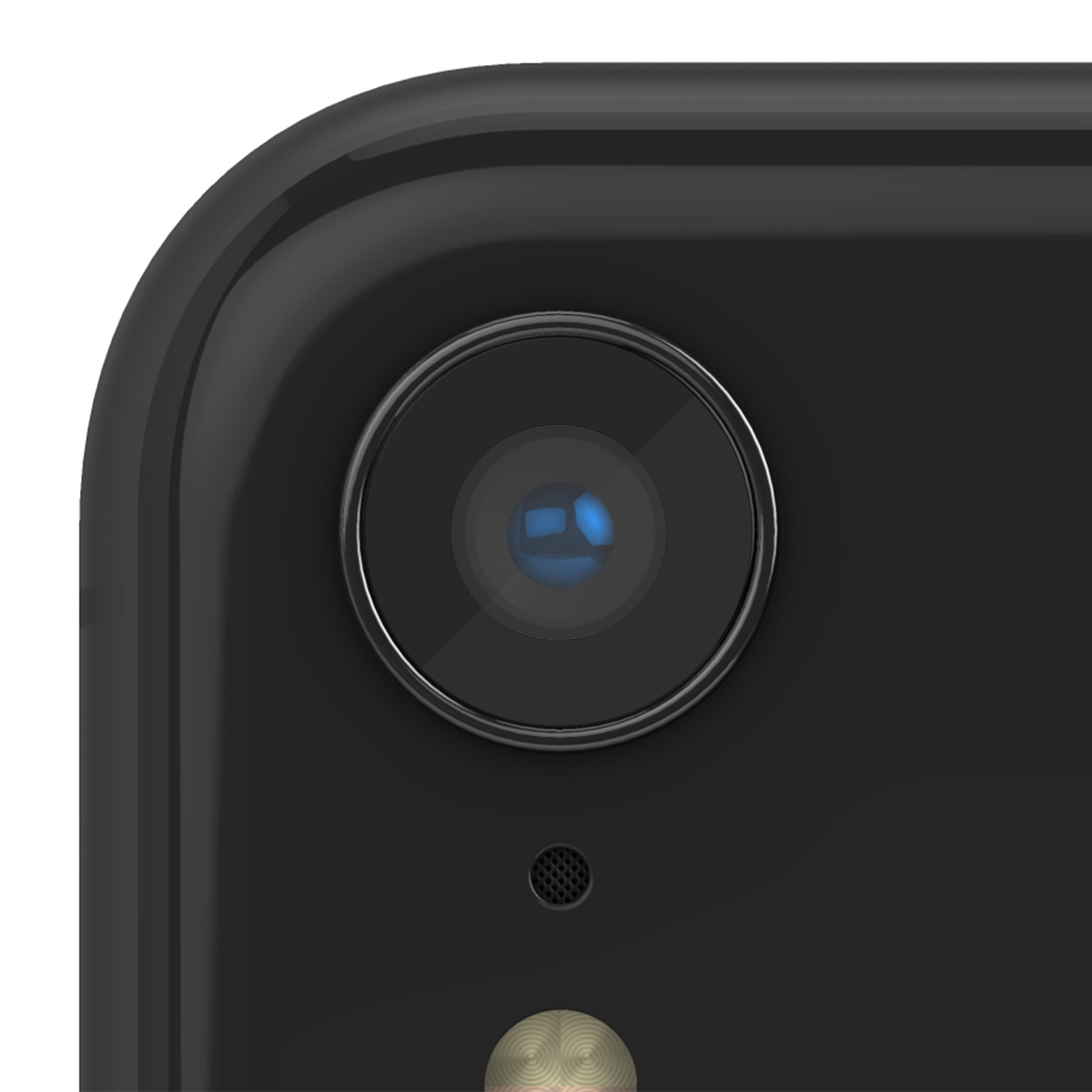 Lentille/Vitre Cache Caméra Arrière Pour IPhone X — Noir — Neuf — Compatible Modèles A1901/A1865