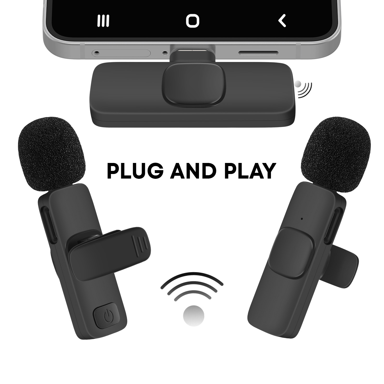 Micrófono Inalámbrico De Solapa SmallRig S60 Con USB-C Para IPhone Y Android | Mini Transmisor De 7.9g, Batería De 44h Y Reducción De Ruido | Ideal Para Vlogs Y Podcasts
