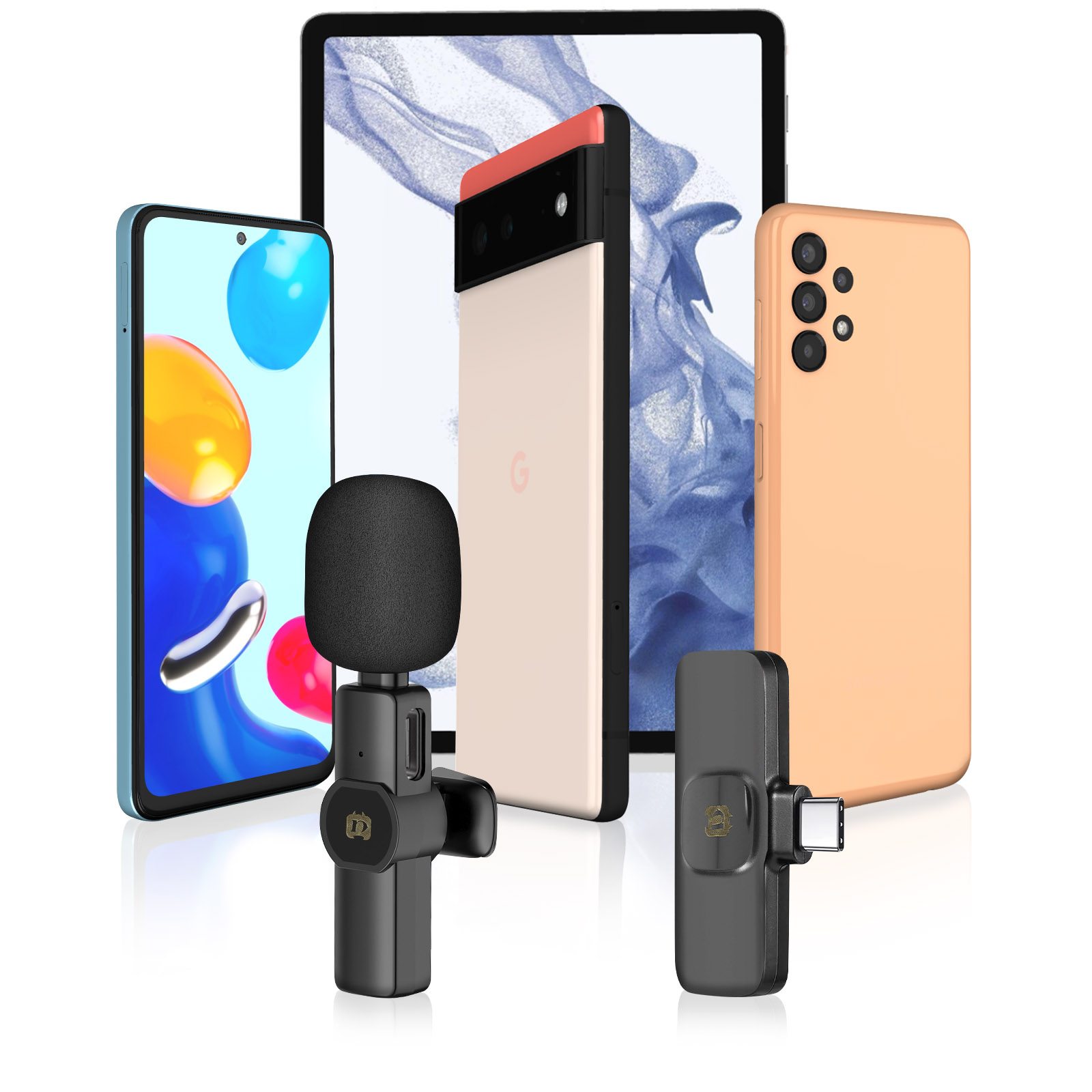 Microfono Wireless Per Smartphone USB-C – 40 Ore Di Batteria Con Custodia, Cancellazione Rumore, 82 Piedi Di Portata