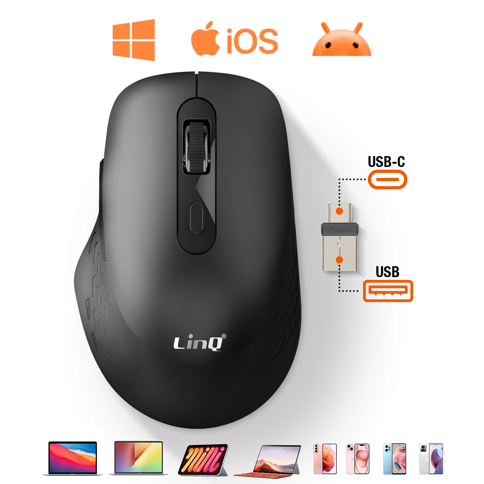 Mouse Wireless Ad Alta Sensibilità 1200 DPI 2.4 GHz – Portatile, Compatto, 4 Tasti E Rotella A Quattro Vie Per Lavoro E Gaming