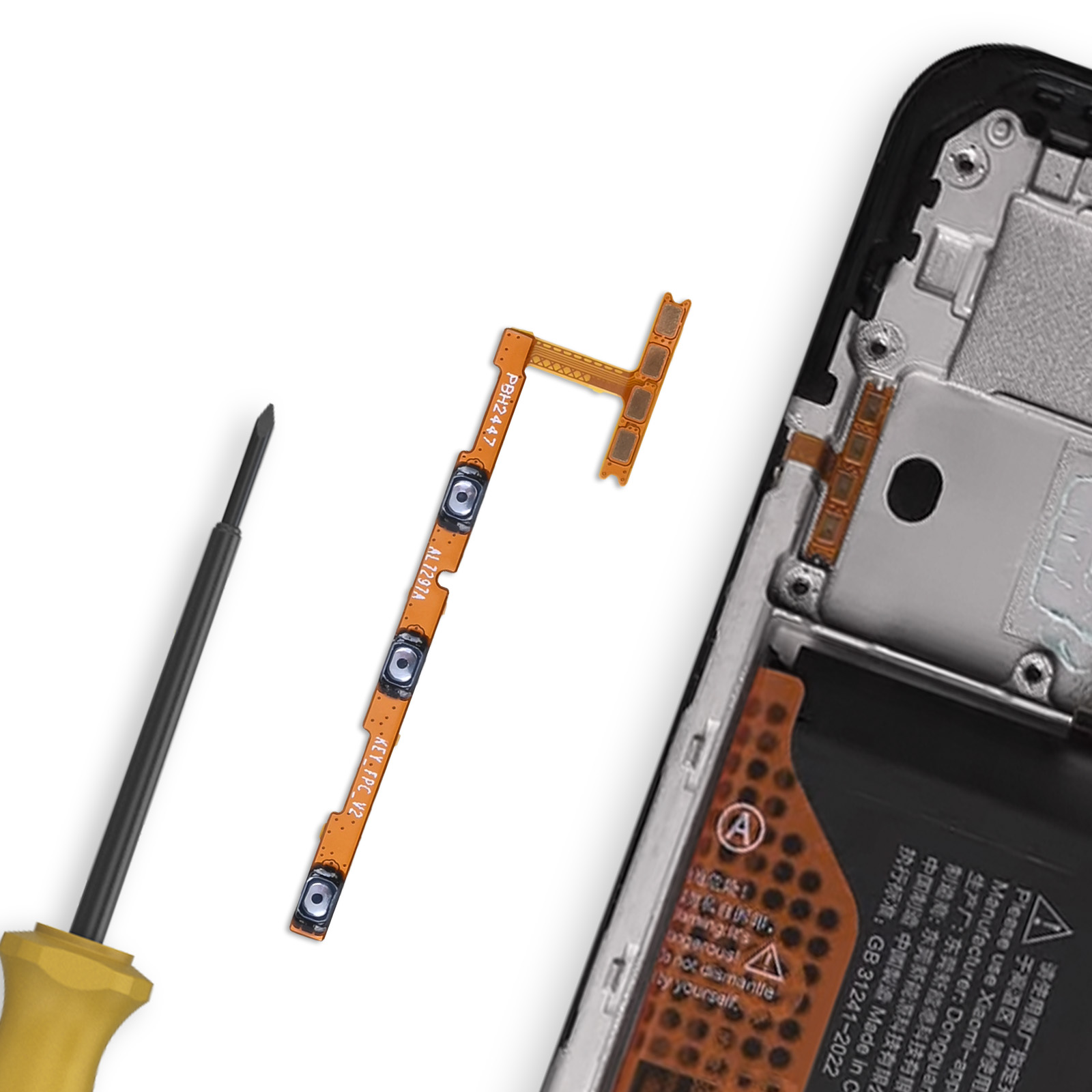 PER XIAOMI REDMI 4A Ricambio flat flex circuito switch key pulsante accensione tasto power on off+volume controllo tasti
