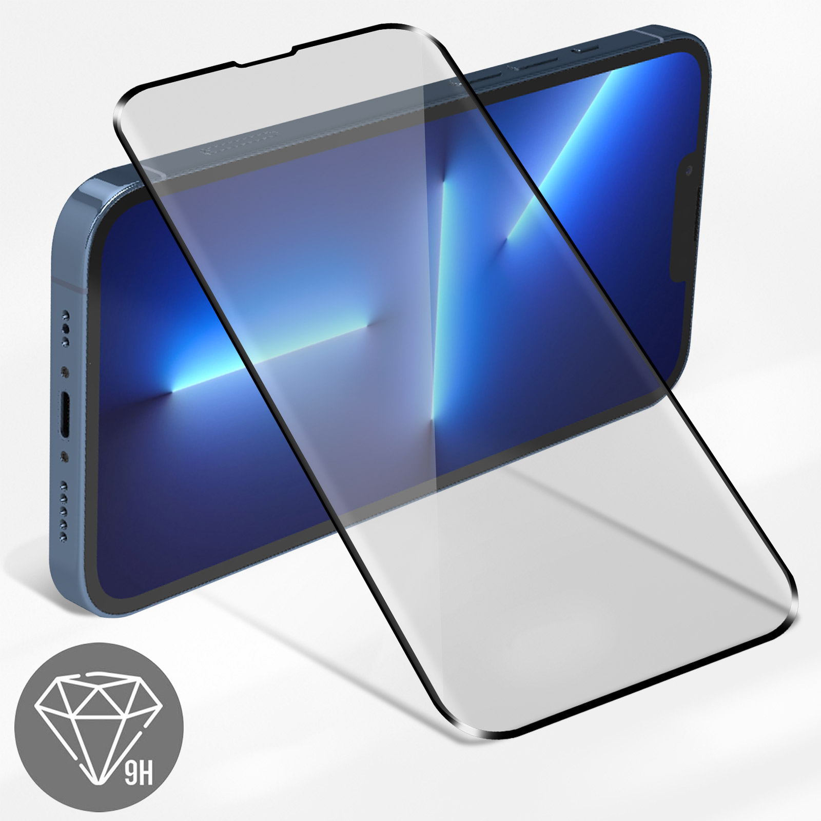 Pack Protezione Completo 3 In 1 Per IPhone 13 Pro Max - Custodia Silicone Nero + Vetro Schermo + Protezione Fotocamera
