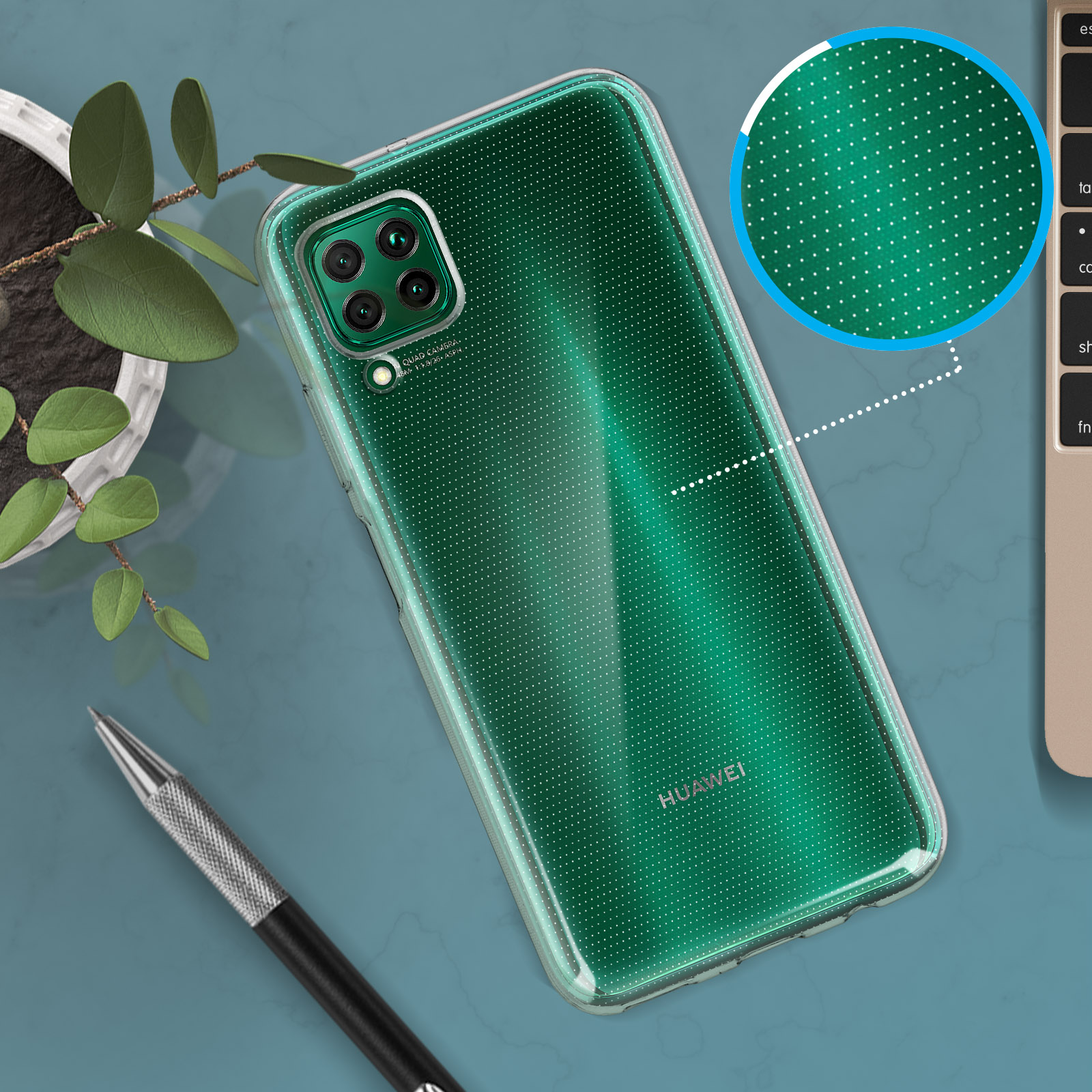 Pack Protection Huawei P40 Lite : 2 Films Verre Trempé + Coque - Marque Novago, Neuf