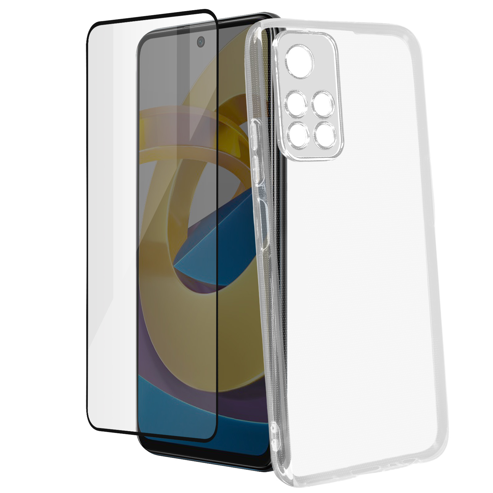Coque Silicone Noir + 2 Verres Trempés Pour Poco M4 Pro 5G - Marque Little Boutik - Neuf