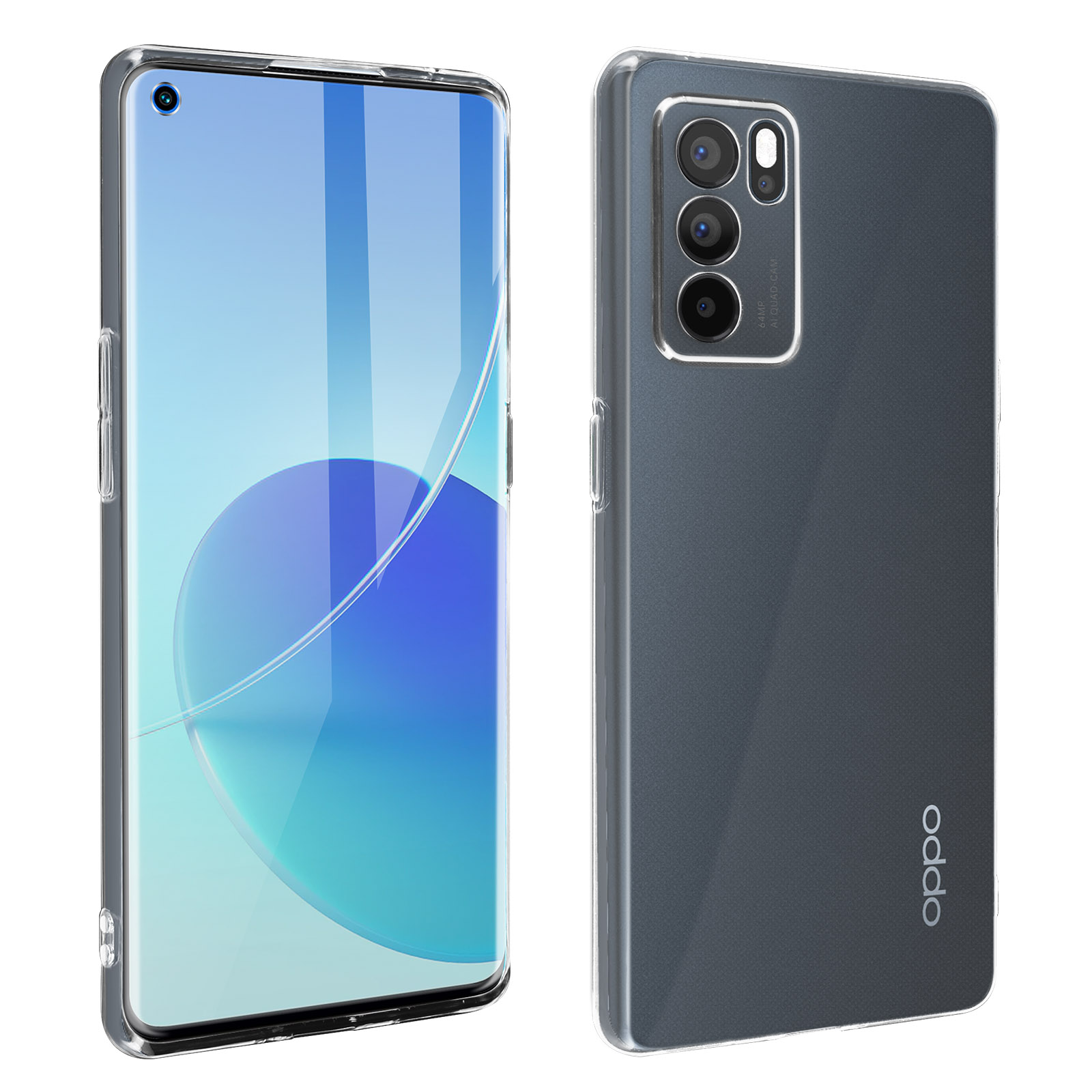 Coque Souple Transparente Anti-choc Pour OPPO Reno 6 - Marque NOVAGO - Silicone/caoutchouc - Neuf