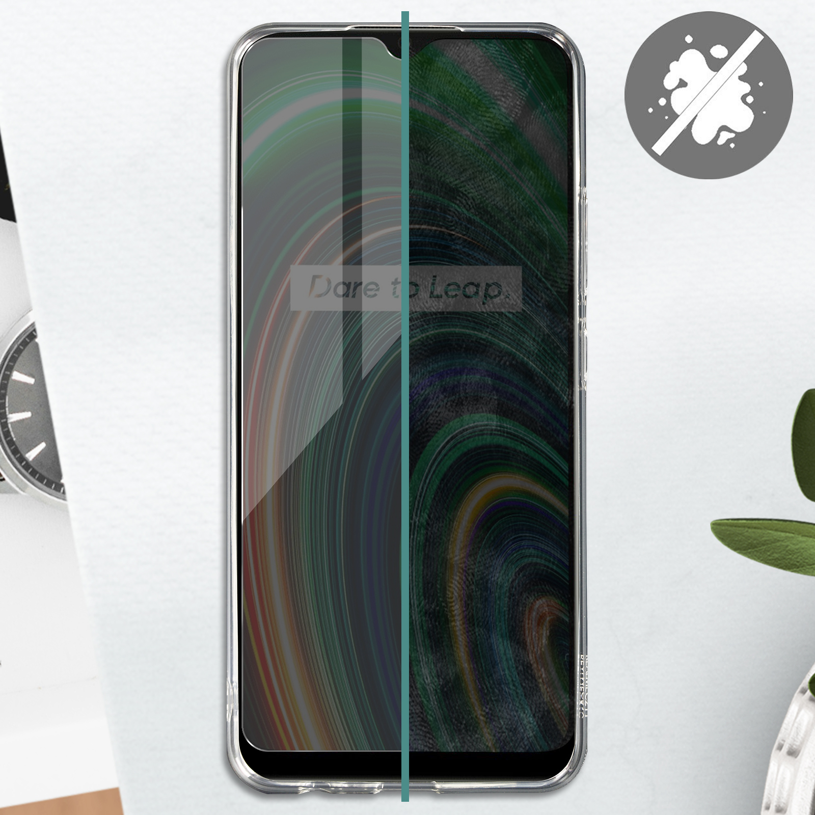Pack 2 In 1 Cover Gel Trasparente + Vetro Temperato Per Realme 6 - 3