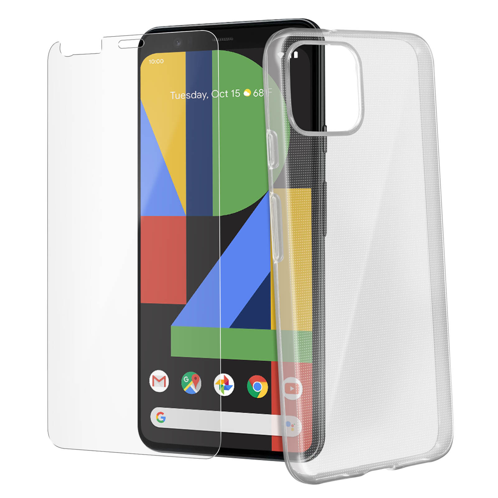 Pack Protection Google Pixel 4A Avizar - Coque Souple Silicone + Verre Trempé Transparent, Neuf