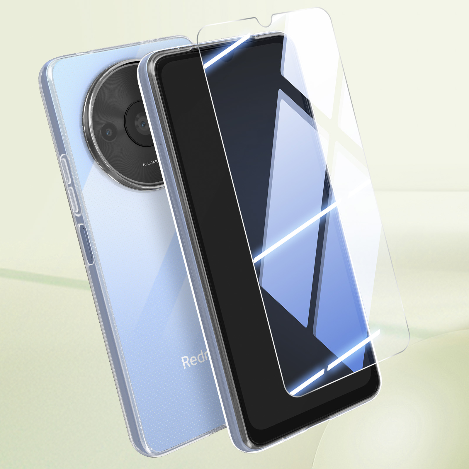 Coque Transparente + 2 Vitres Trempées Pour Xiaomi Mi A3 - Protection Slim En Silicone
