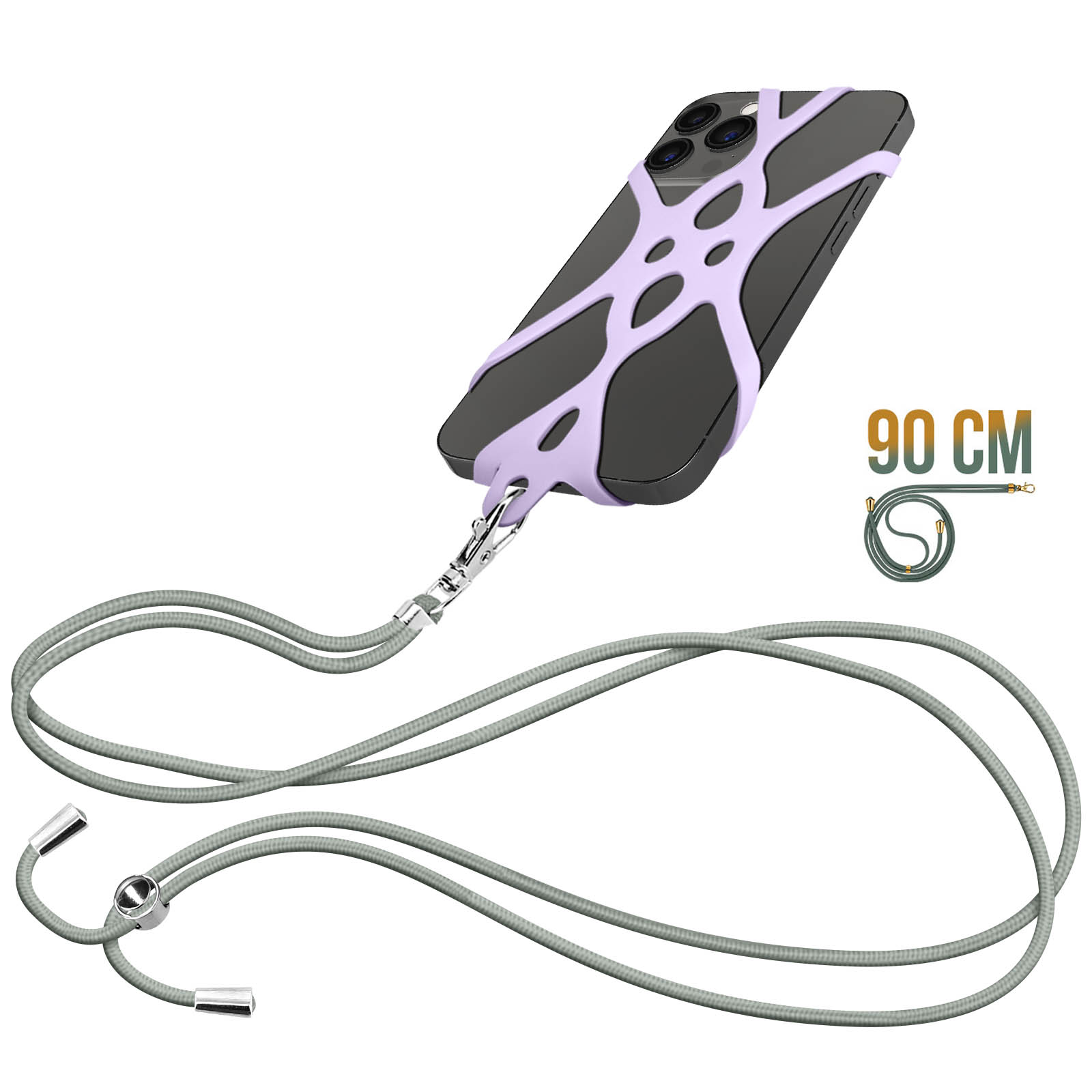 5 pezzi cordini per telefono cellulare, tracolla regolabile in nylon staccabile con patch, cordino universale per telefono intorno al collo (blu cielo, blu zaffiro, verde scuro, arancione, grigio