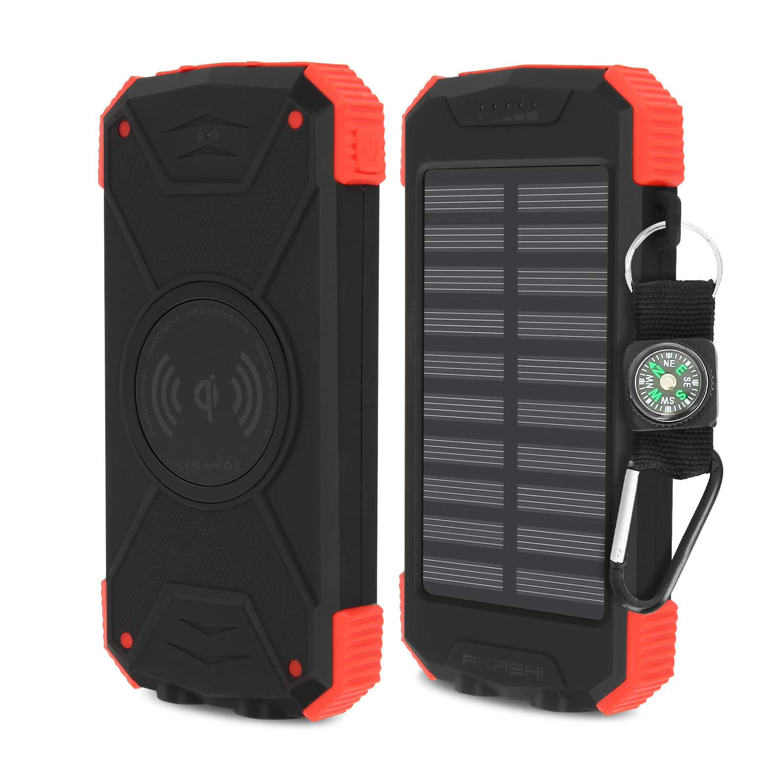 Power Bank Solare 10000mAh ADDTOP - Con 4 Pannelli Solari, Ricarica Rapida 15W, Wireless, Porta USB-C, Torcia LED
