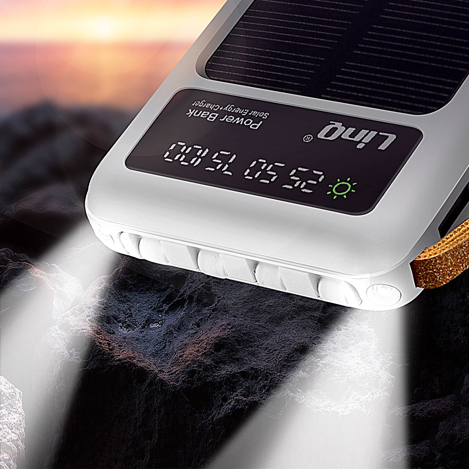 Power Bank Solare 20000 O 30000mAh Con Cavi Integrati E Display LCD: Carica 5 Dispositivi Insieme, Perfetto Per Viaggi