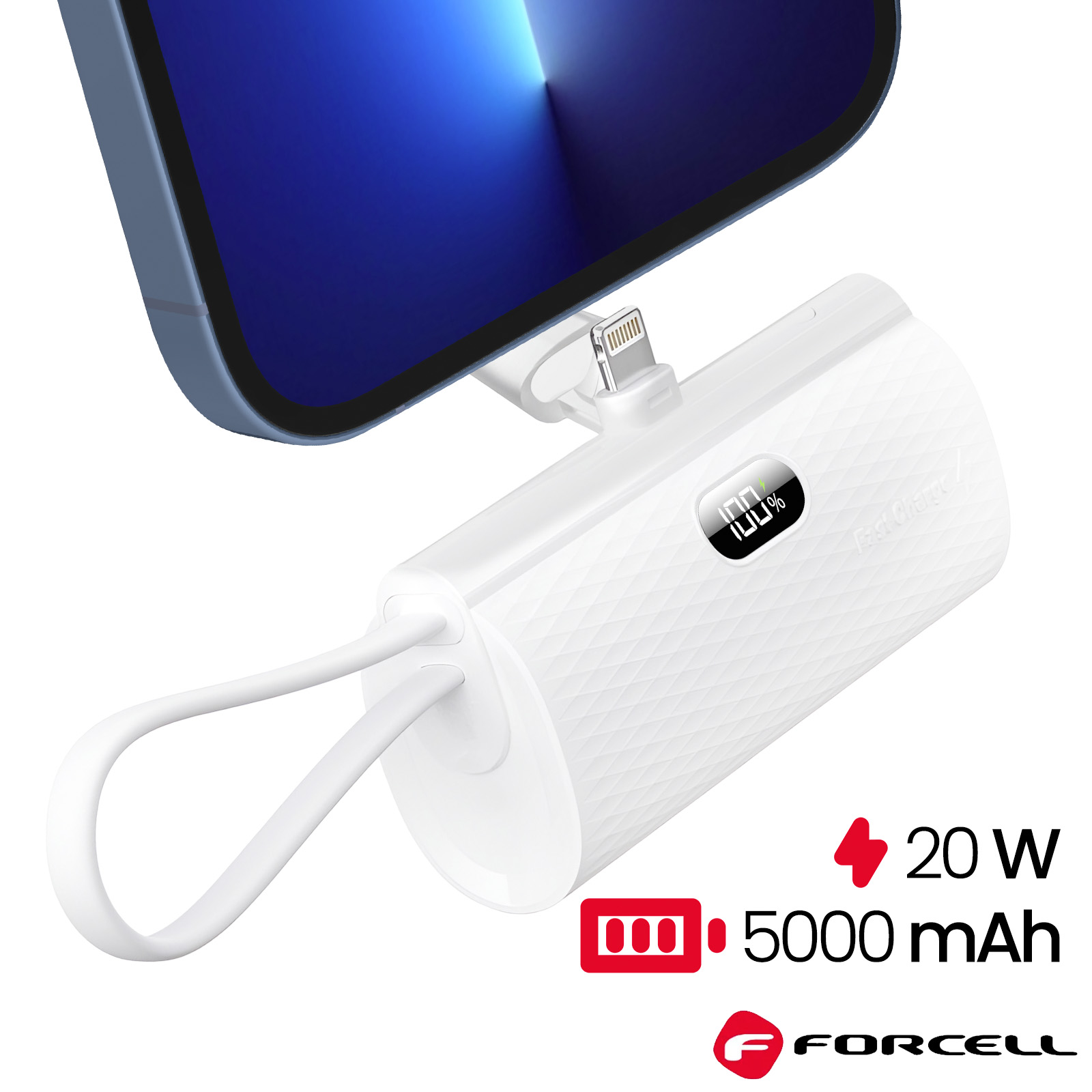 LogiLink Power Bank Compatto 5000 MAh – 2x USB-C, Ricarica Rapida 20W – Nero Con Spina Pieghevole