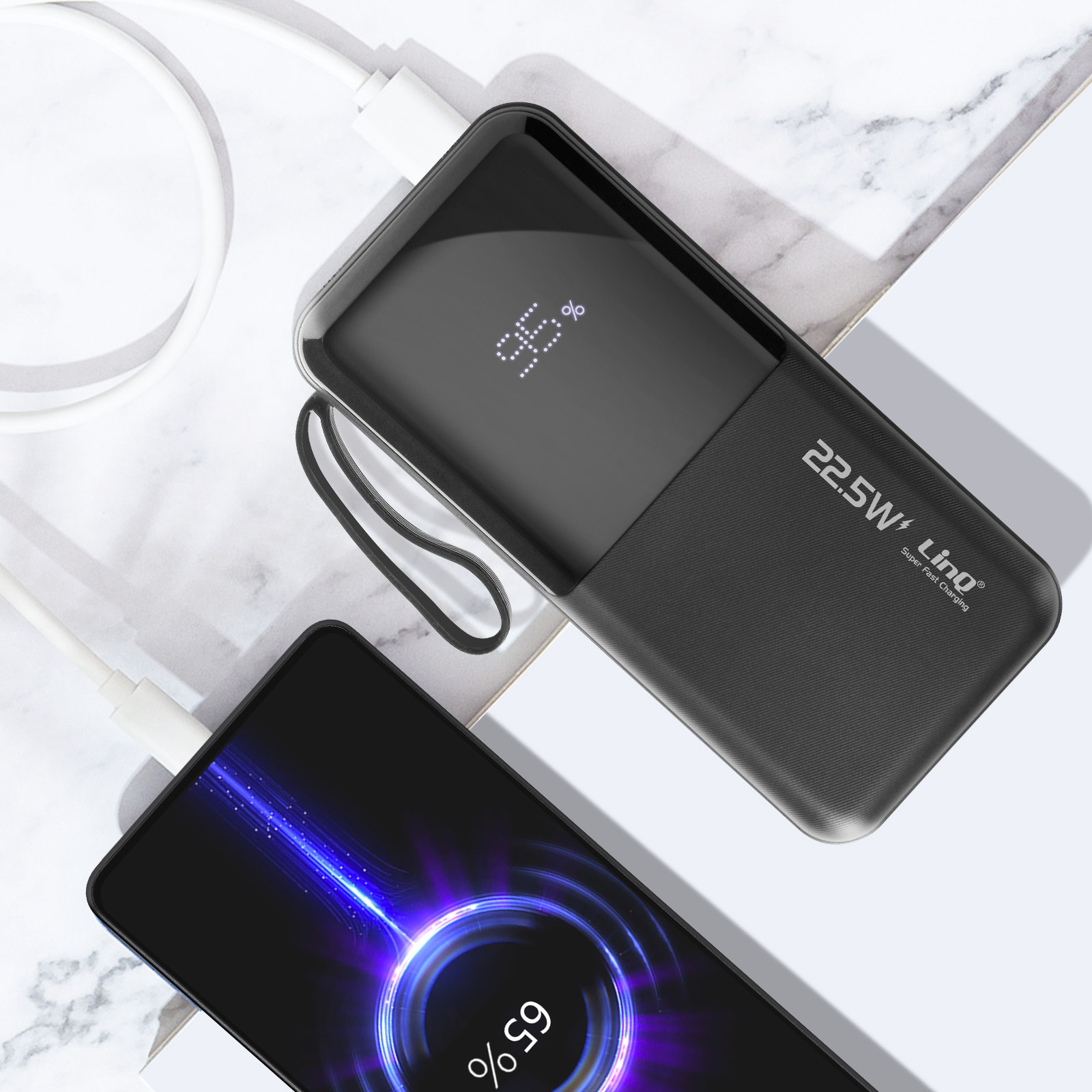 LogiLink PA0202W - Power Bank portatile (batteria aggiuntiva), 5000 mAh, 2 USB, colore: Bianco