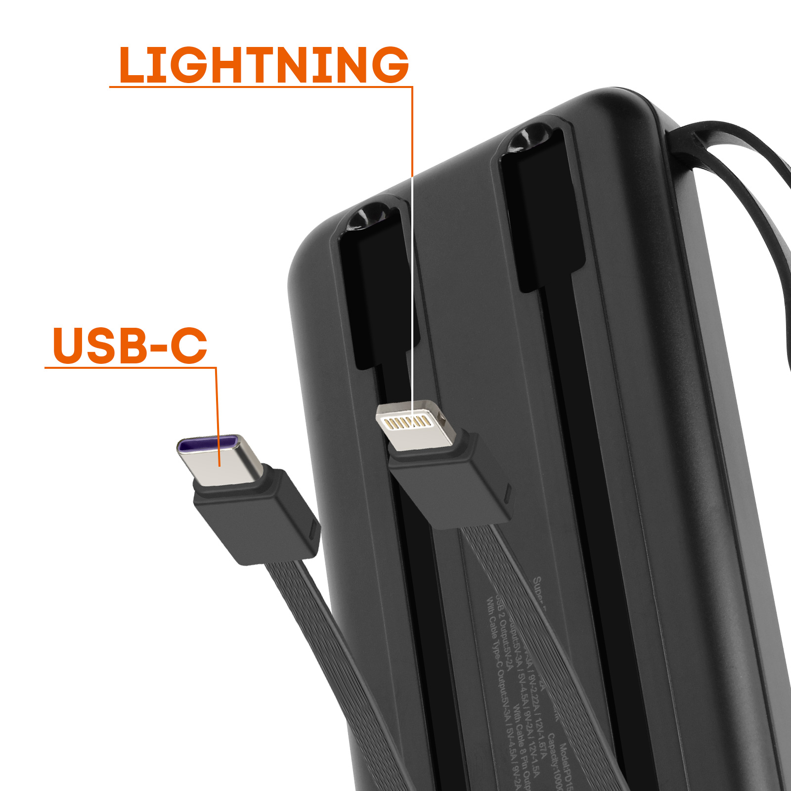 Power Bank 60000mAh Con Cavo Incluso – Ricarica Rapida 40W PD, 7 Uscite E Display LED, Per IPhone, Tablet E Viaggi