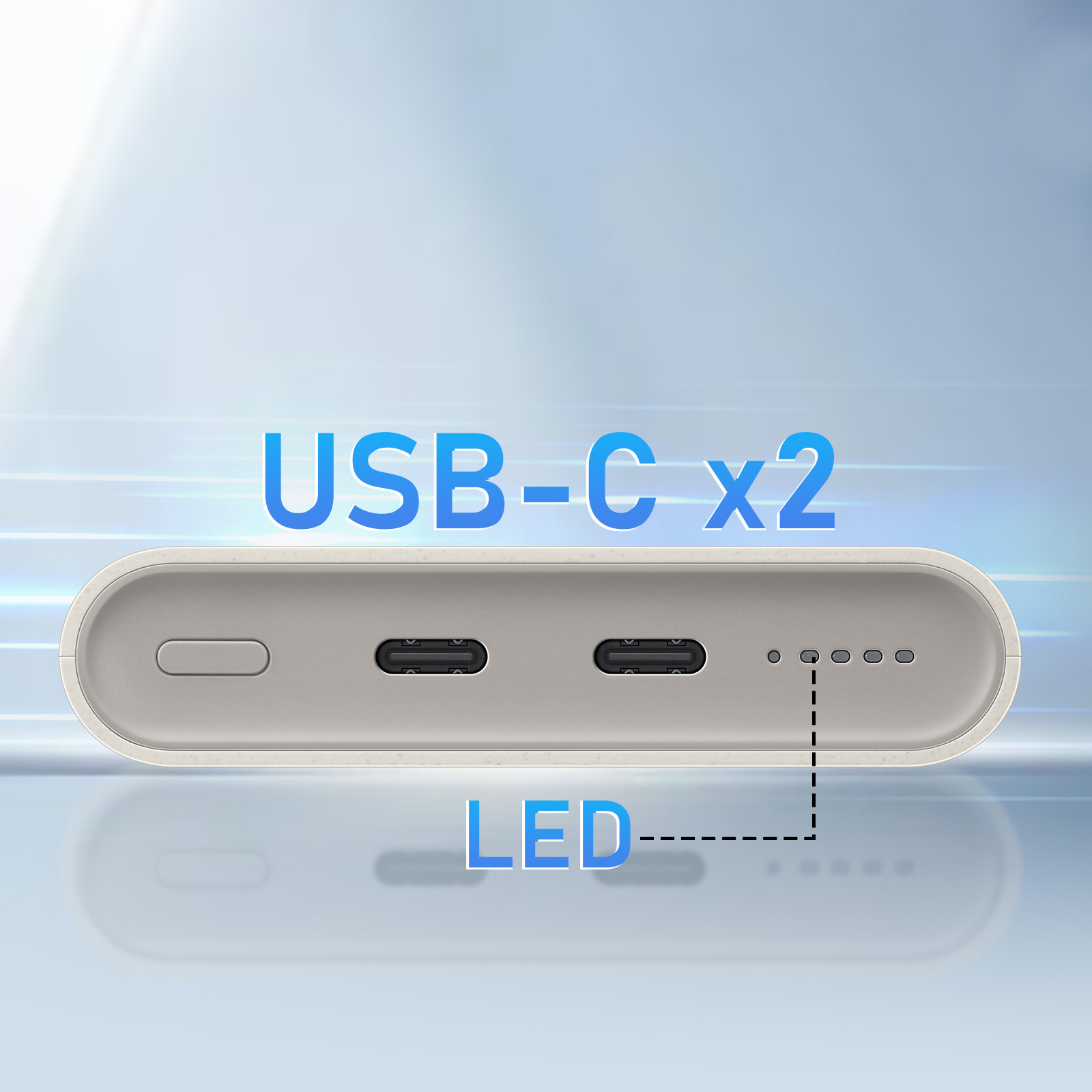 Batería externa Cargador inalámbrico Qi 2x USB C 25W original