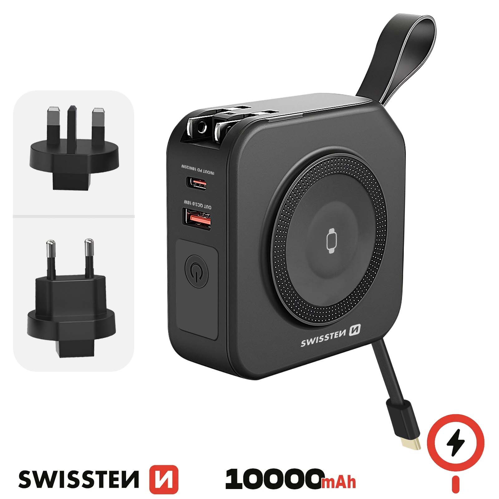 IWALK LinkPod Power Bank 3500mAh Con Spina USB-C Integrata | Caricabatterie Portatile Compatto Per IPhone 15 Serie E IPad | Nero
