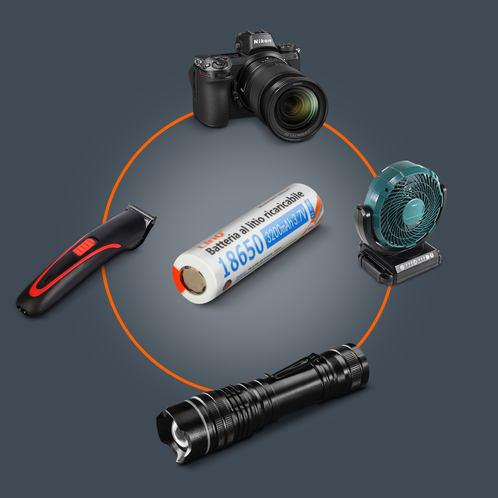 2x Piles 18650 Rechargeables Tte Plate 3200mAh / 3.7V LinQ p. Talkie  Walkie, Appareil Photo, Mini ventilateur - Switzerland FR