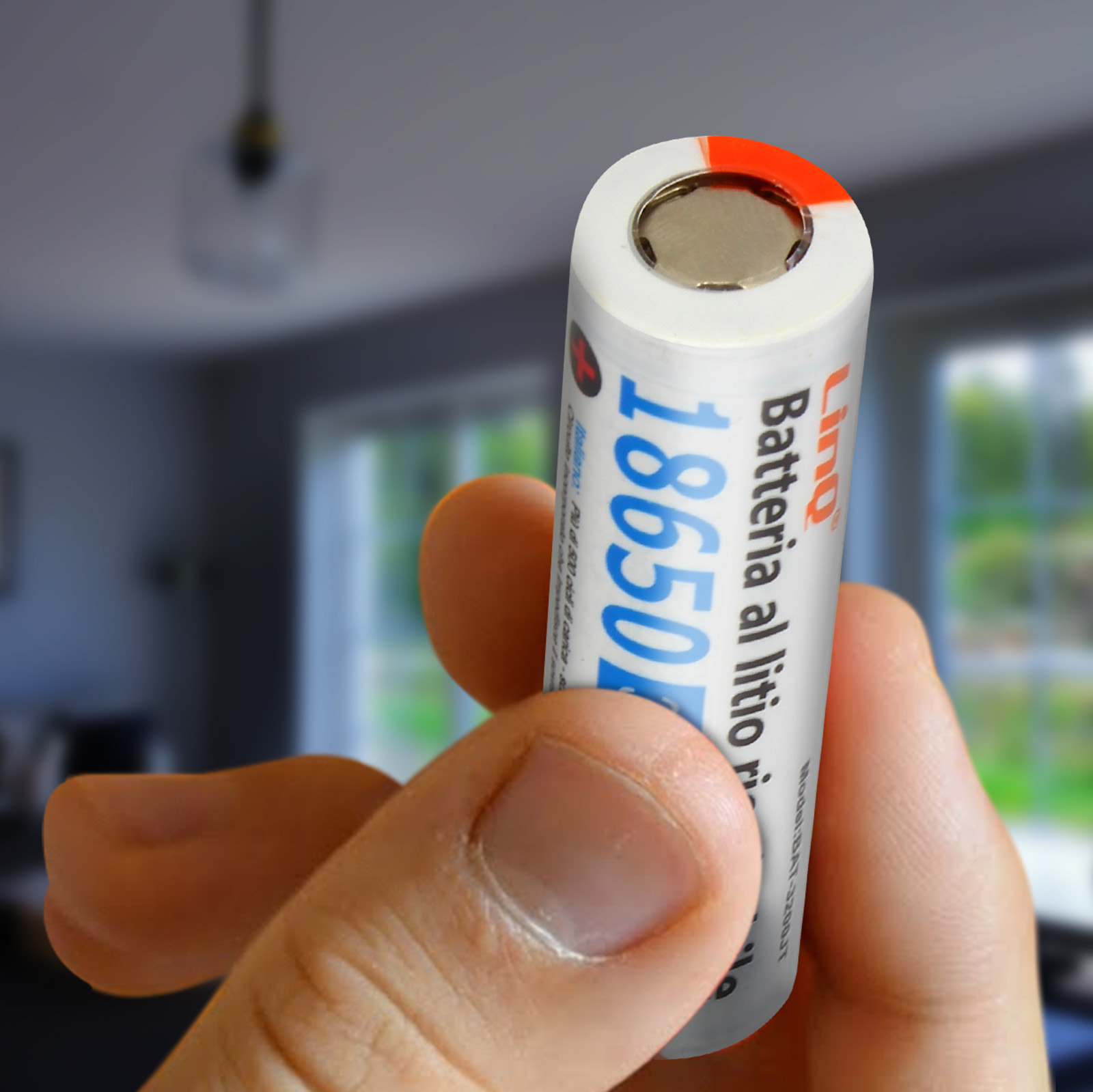 2x Piles 18650 Rechargeables Tte Plate 3200mAh / 3.7V LinQ p. Talkie  Walkie, Appareil Photo, Mini ventilateur - Franais