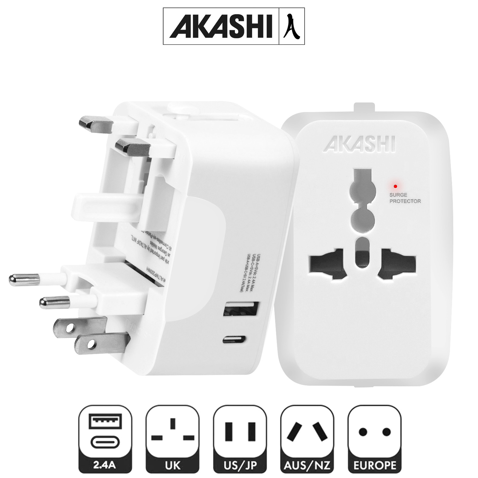 Electraline 70054 Adaptateur de voyage France 2 Broches Europe vers 3