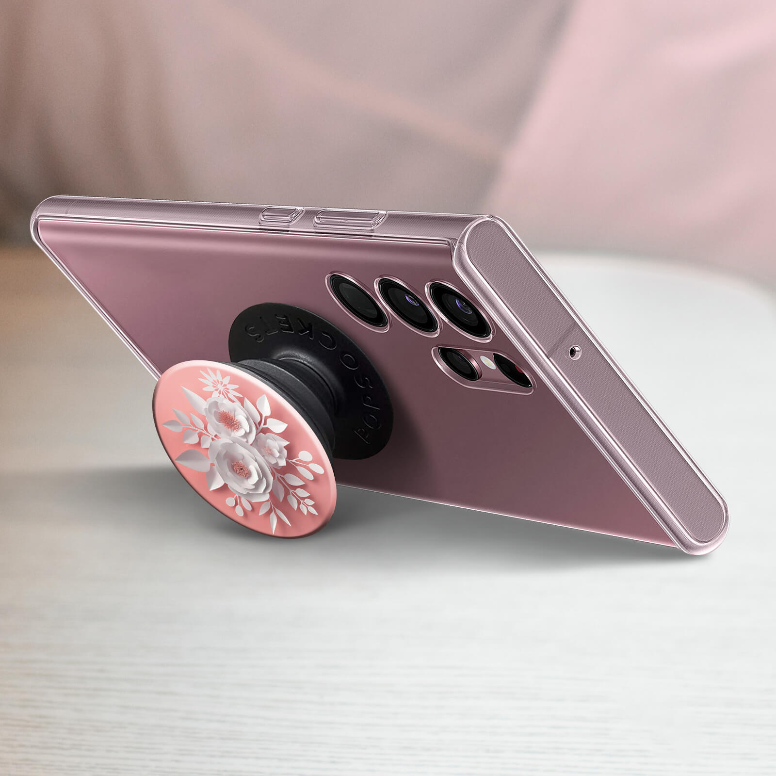 PopSockets - PopGrip Fleur De Cerisier, Support Et Grip Interchangeable Pour Smartphone Et Tablette