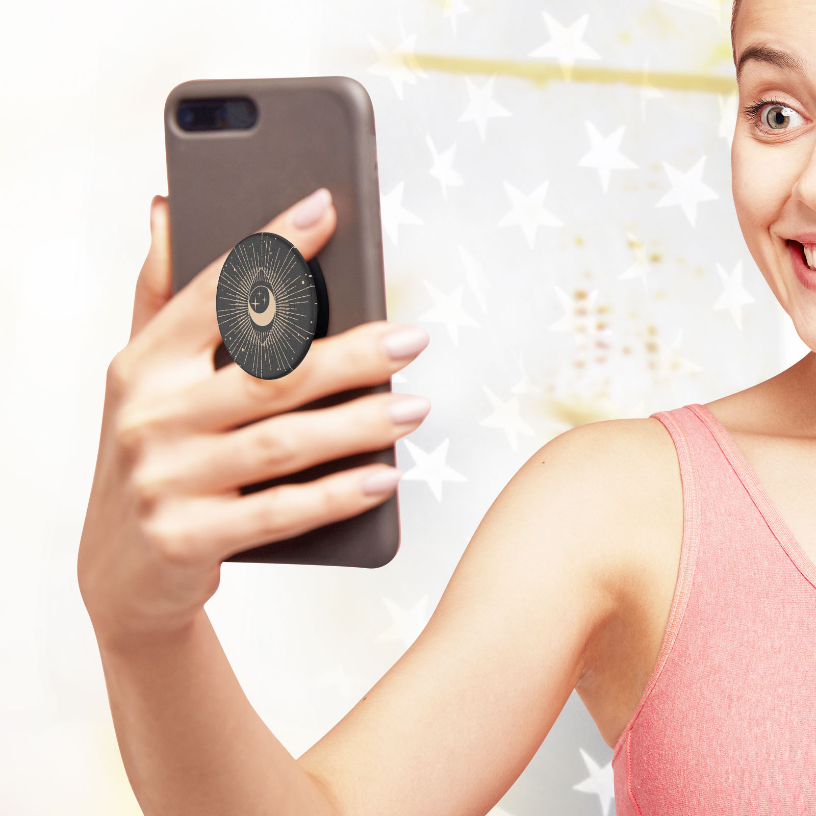 PopSockets Citron Fruit Pattern Jaune - Poignée Téléphone Adhésive PopGrip