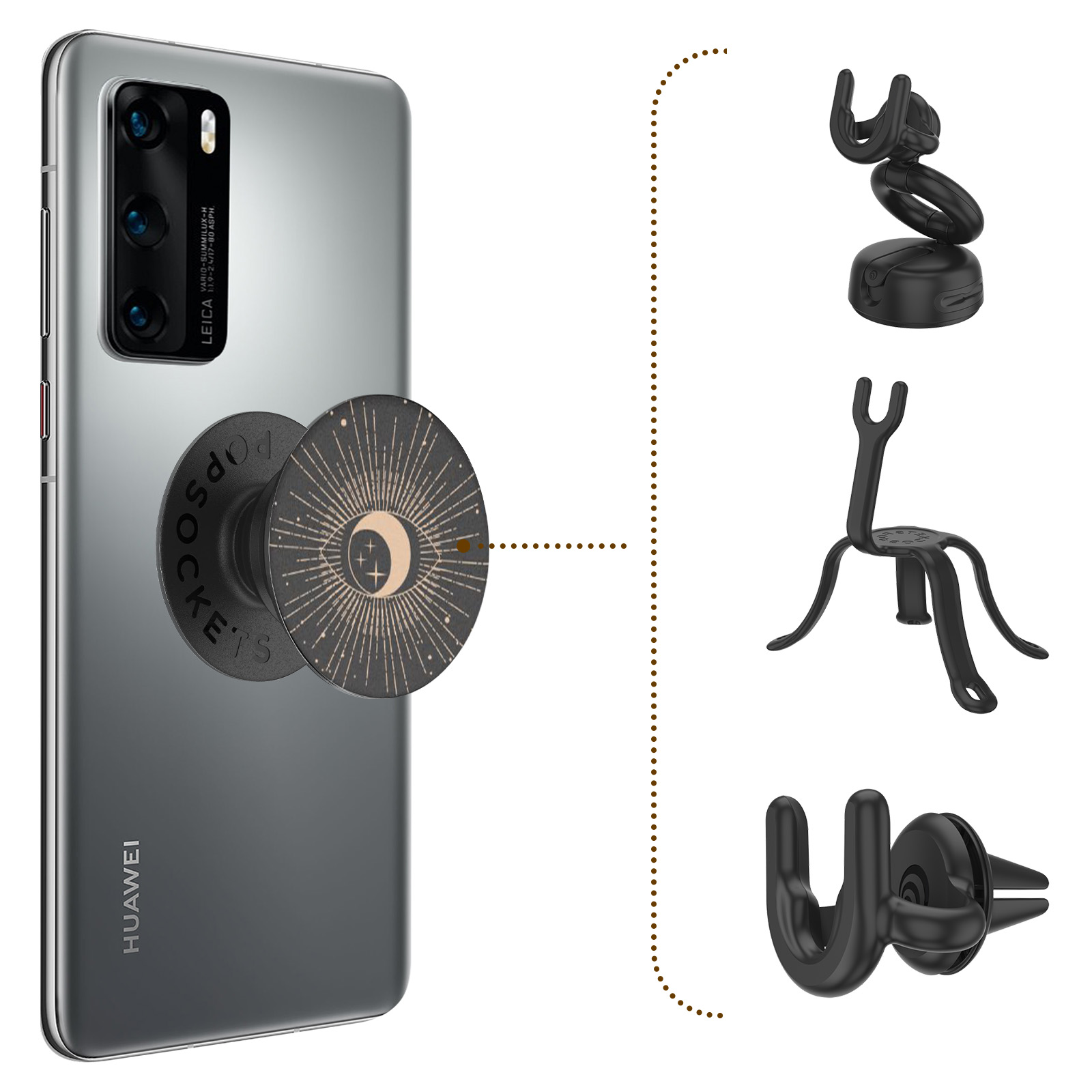 PopSockets Oeil Qui Voit Tout Bleu Foncé - PopGrip Support Et Grip Pour Smartphone Avec Top Interchangeable