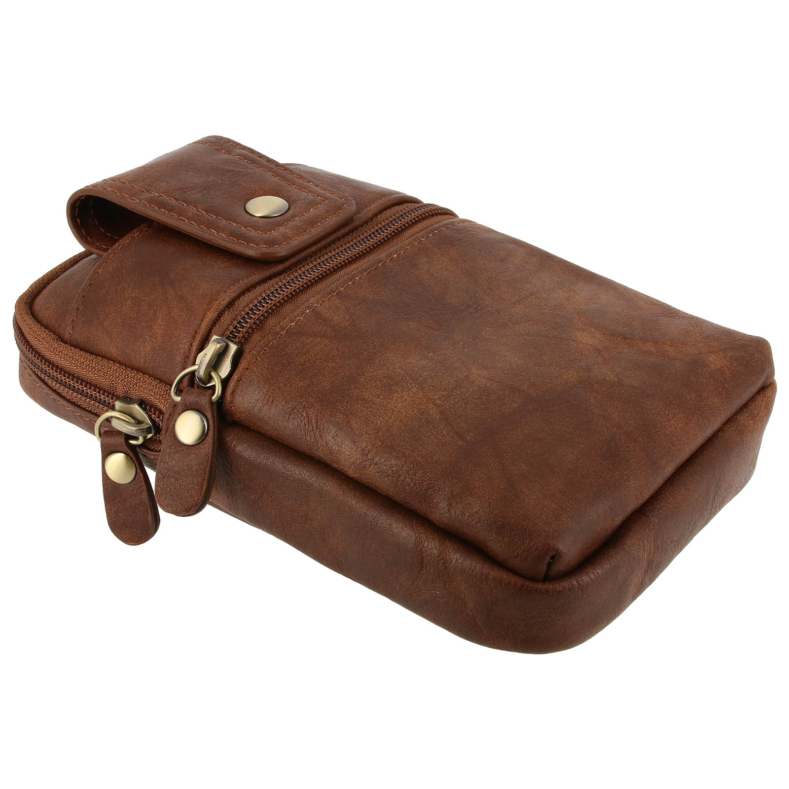 Étui Ceinture Vertical Marron foncé p. Smartphone jusqu'à 6.7 pouces - Français