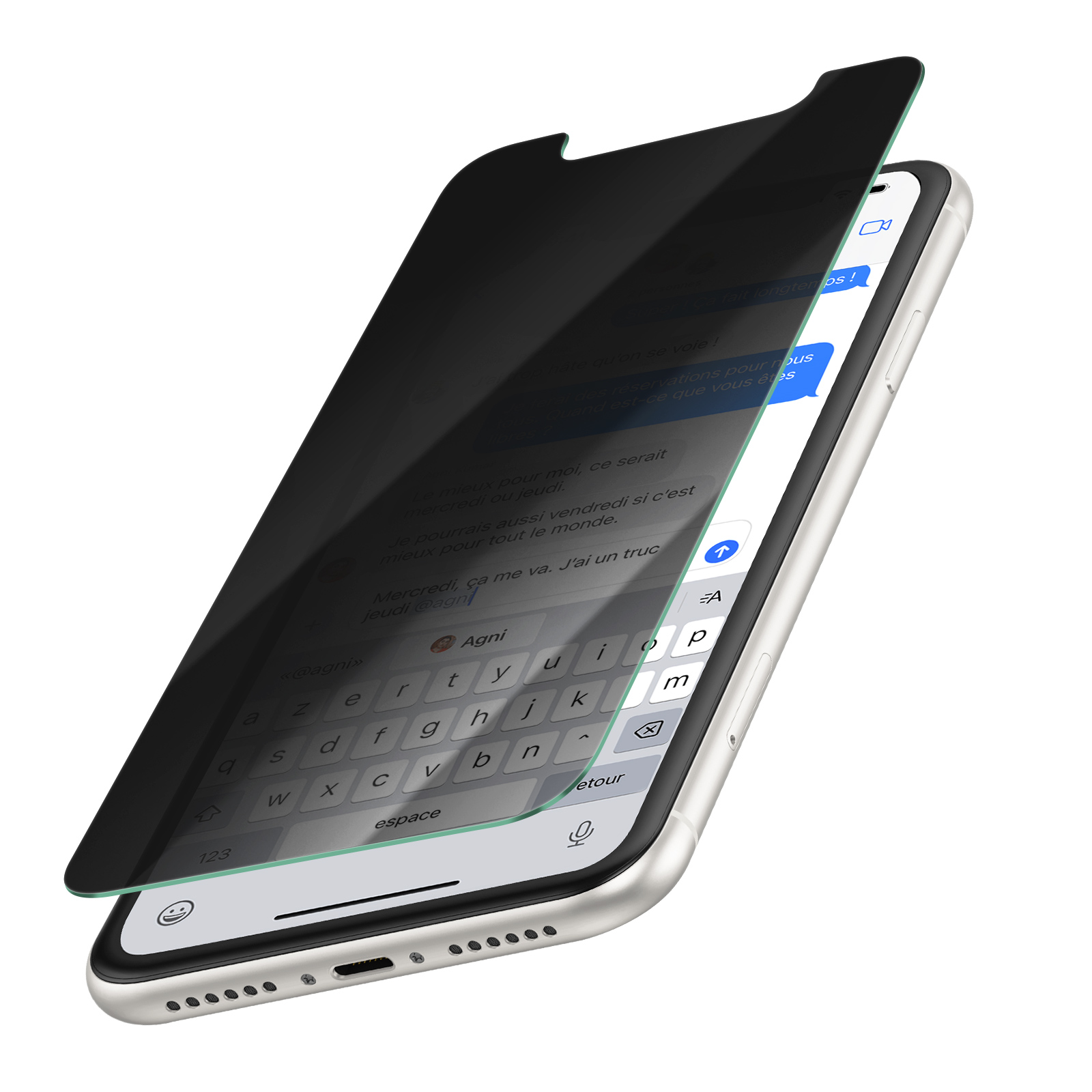 Protezione Schermo Anti-Spia Per IPhone XR/11 - Vetro Temperato 9H, Copertura 3D, Strumento Di Installazione Incluso, Angolo Di Visione 28°
