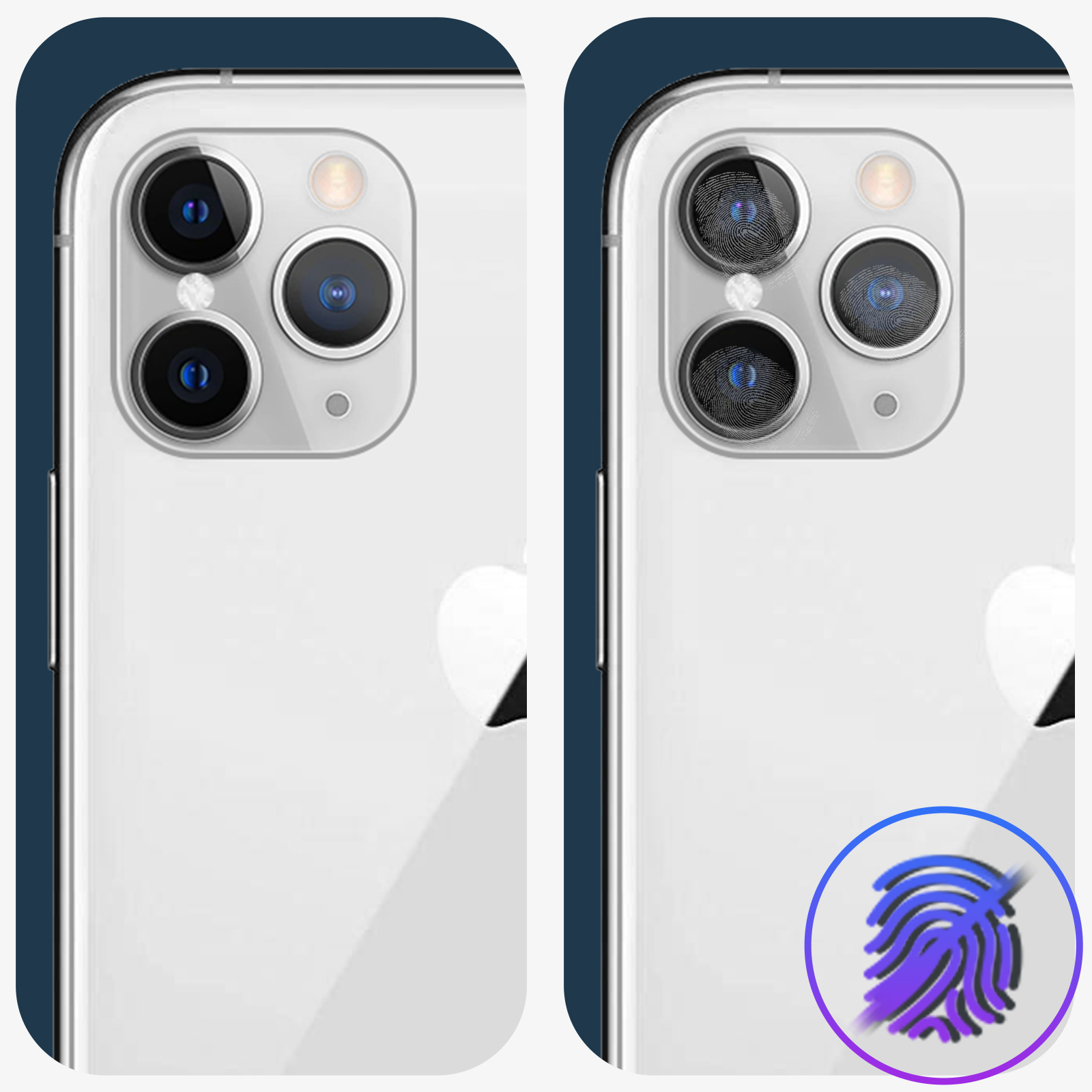 Lente di protezione per fotocamera posteriore - Contorno Nero per Apple iPhone 11 - Italiano