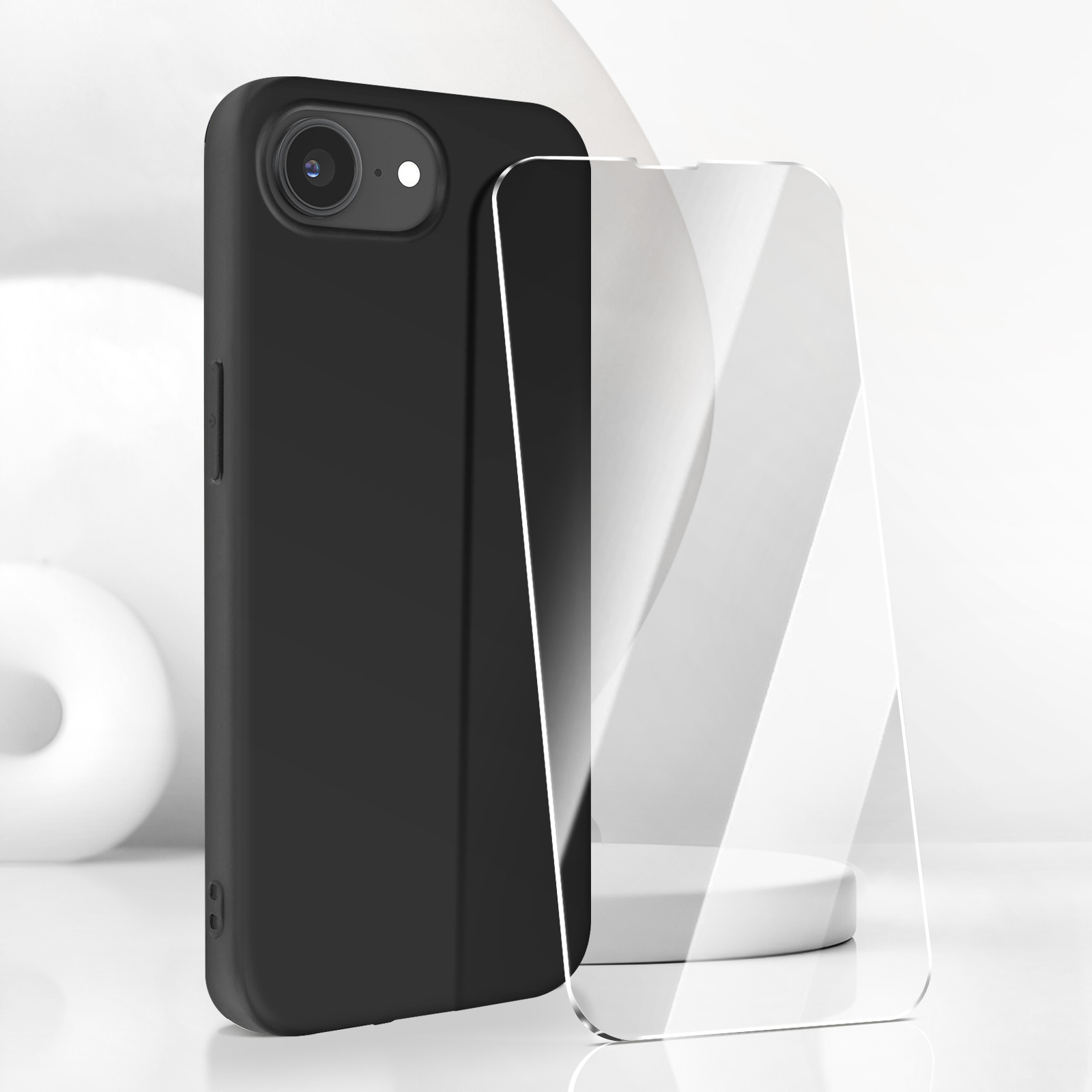 Coque 360° Noire Pour IPhone 16e - Protection Totale Caméra Et Anneau Support - Marque Odeydo - Neuf