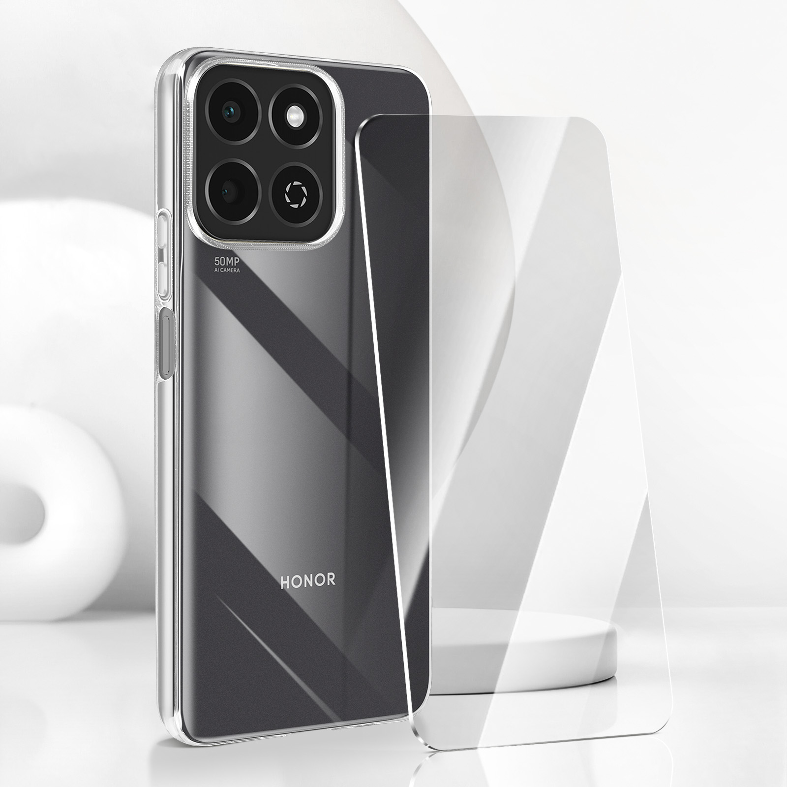 Coque Souple + Verre Trempé 9H Mayaxess Pour Honor 200 Lite - Pack Protection Transparent