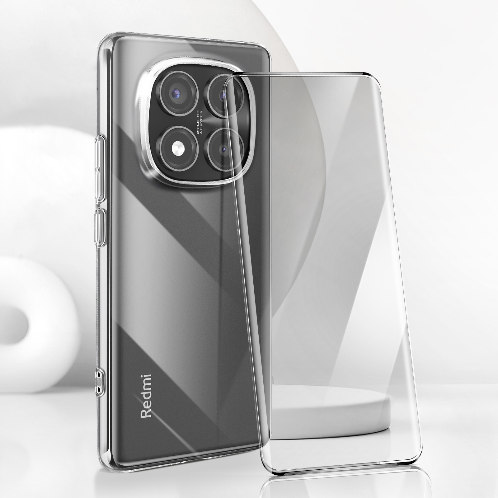 Cover Glitterata Per Xiaomi Redmi Note 14 Pro+ Plus 5G - Custodia Morbida TPU Con Anello Magnetico E Supporto, Ricarica Wireless, Antiurto, Nero