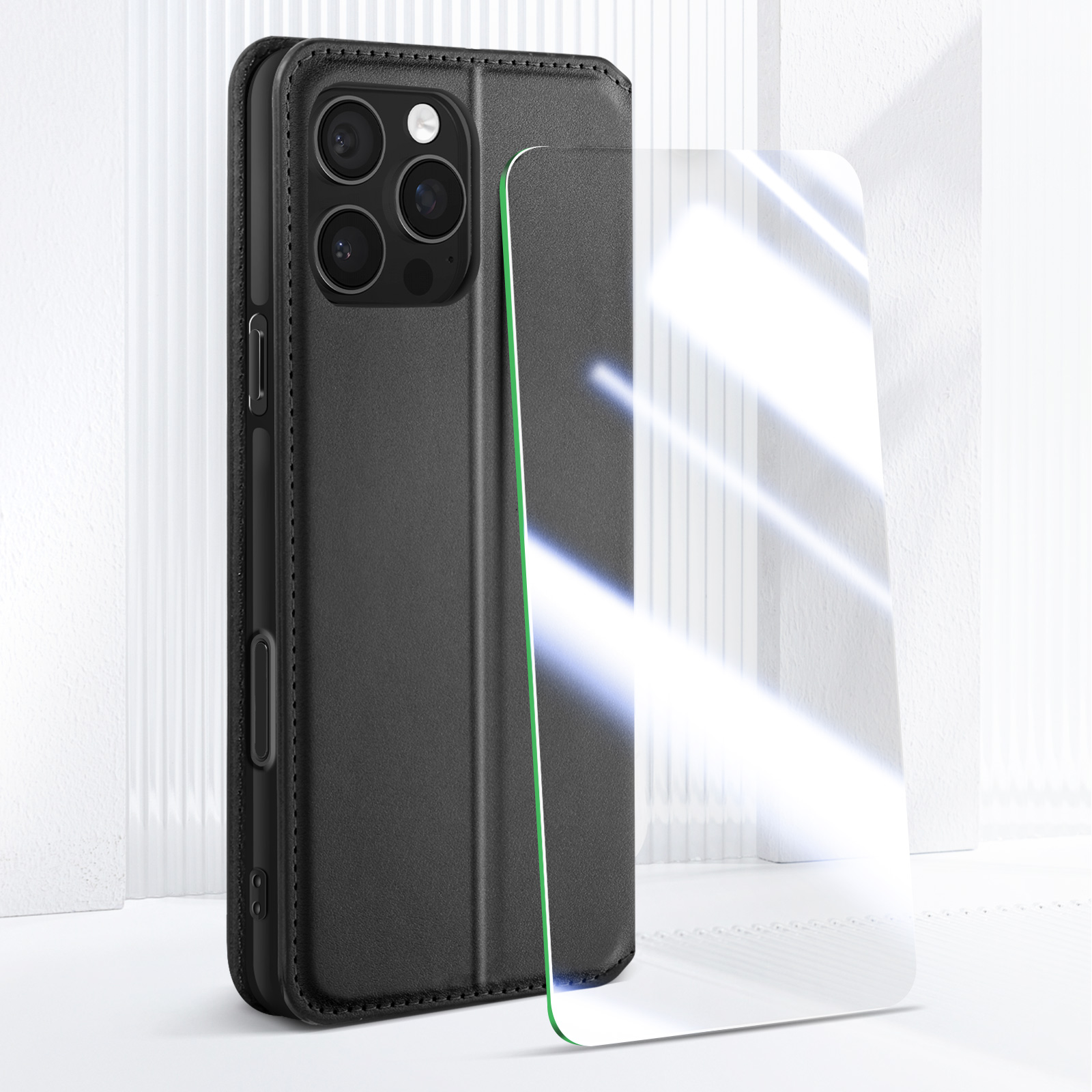 Funda Libro Para Elephone C1 Max - Estilo Libro, Color Negro, Con Función De Soporte, Material Sintético