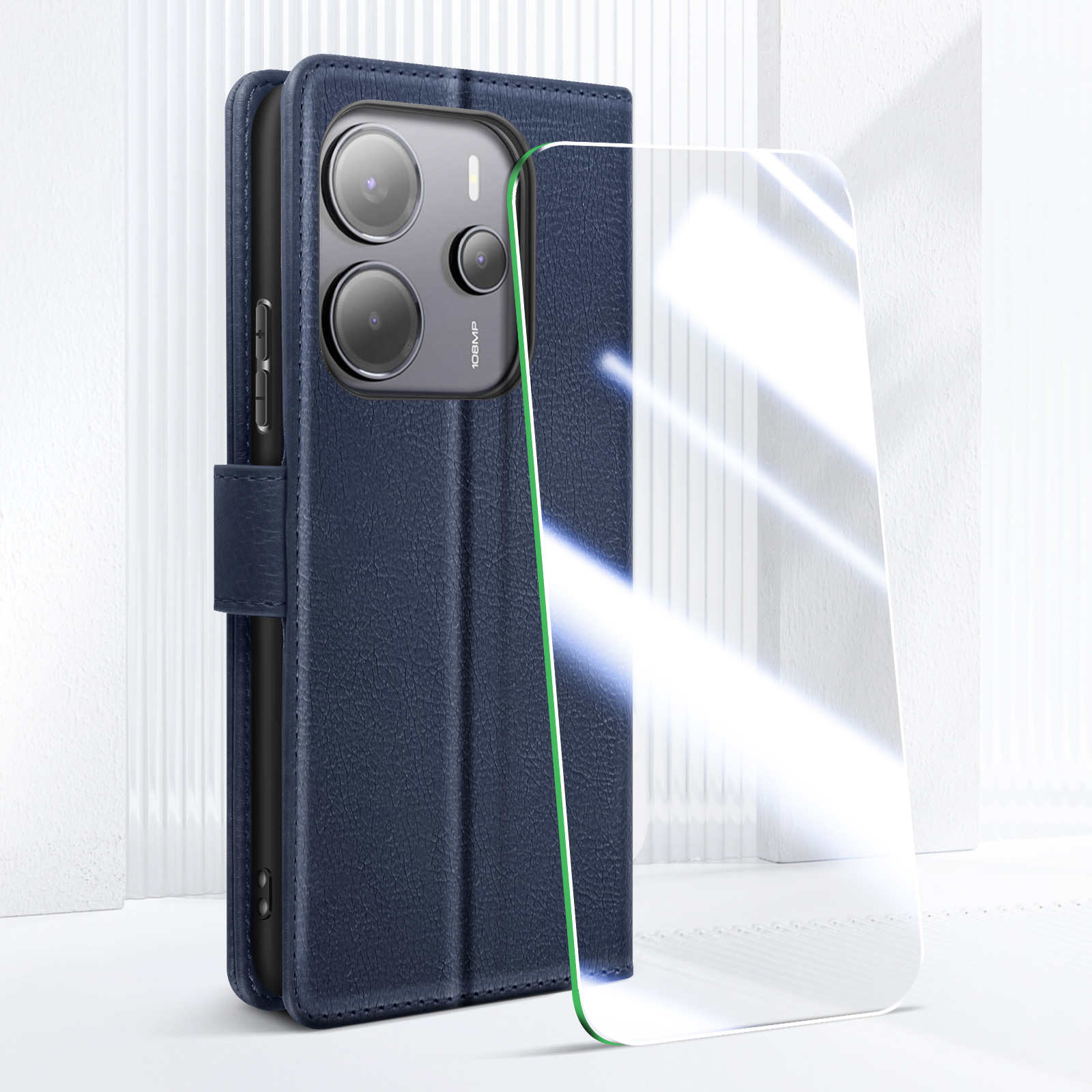 FALUWONRU Custodia per Xiaomi Redmi Note 13 4G,Gatti carini e colorati Cover Portafoglio Protettiva Libro Flip Caso Phone Magnetica Custodie in Con Slot per Schede e Magnetica Supporto,Rosa