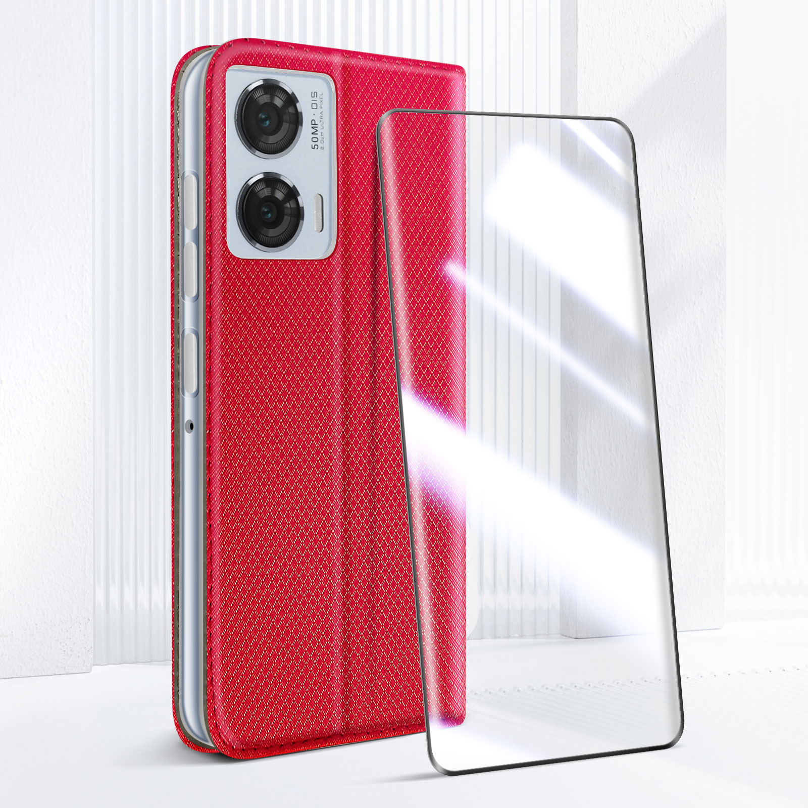 Custodia In Pelle Sintetica Antiurto Per Motorola Edge 50 / 50 NEO / 50 FUSION – HFICY - Foto 3