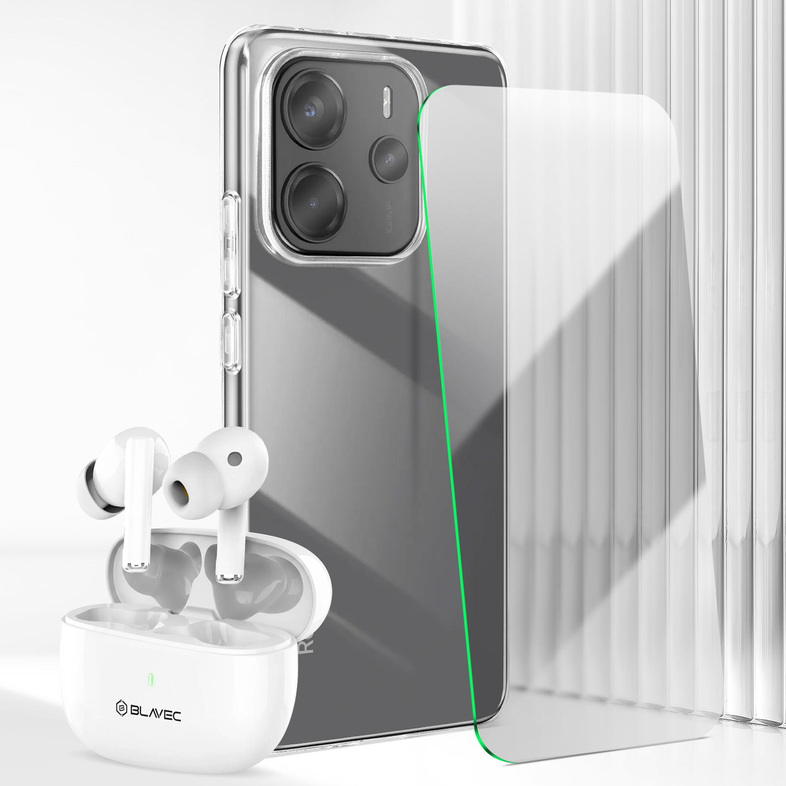 New&Teck Custodia per Xiaomi Redmi Note 14 Pro 4G (non 5G), trasparente, morbido TPU in silicone, paraurti con angoli rinforzati
