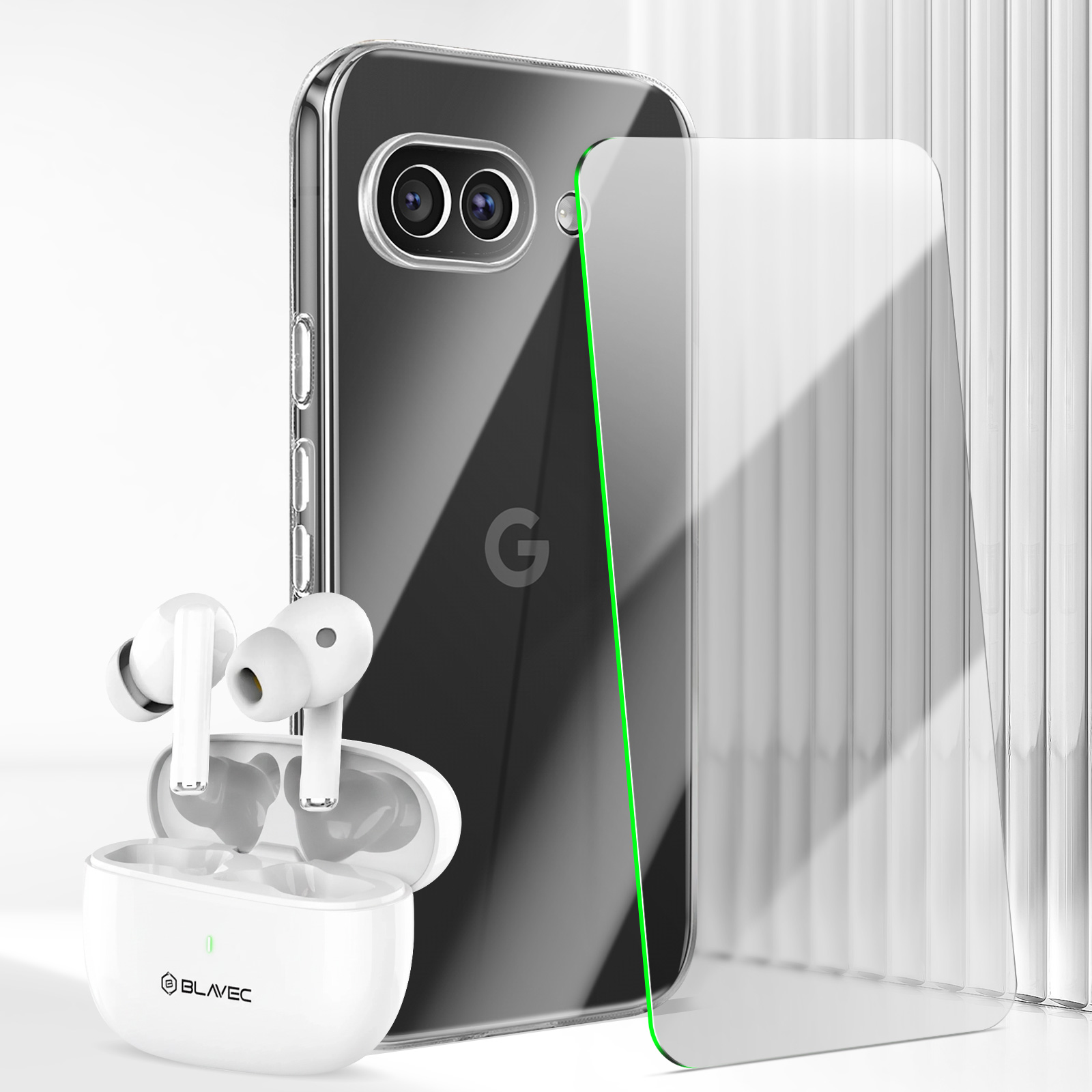ENCASED Cover Heavy Duty Per Google Pixel 9a (2025) - Custodia Full Body Con Vetro Temperato - Protezione Militare Antiurto Nero